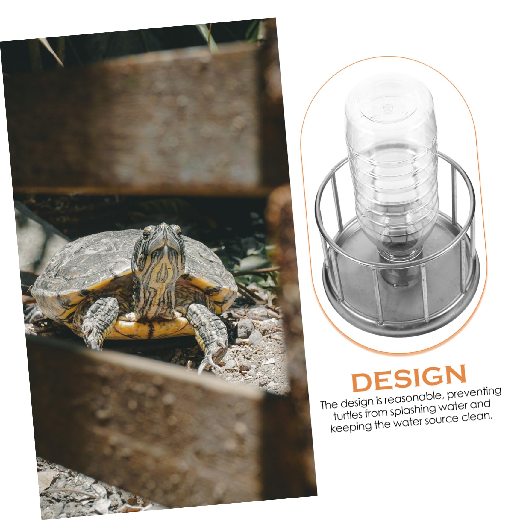VANZACK 2pezzi Ciotola per Cibo per Rettili Acciaio Inossidabile Accessori per Tartarughe e Lucertole Design Antispruzzo Compatibile con Habitat di Piccole