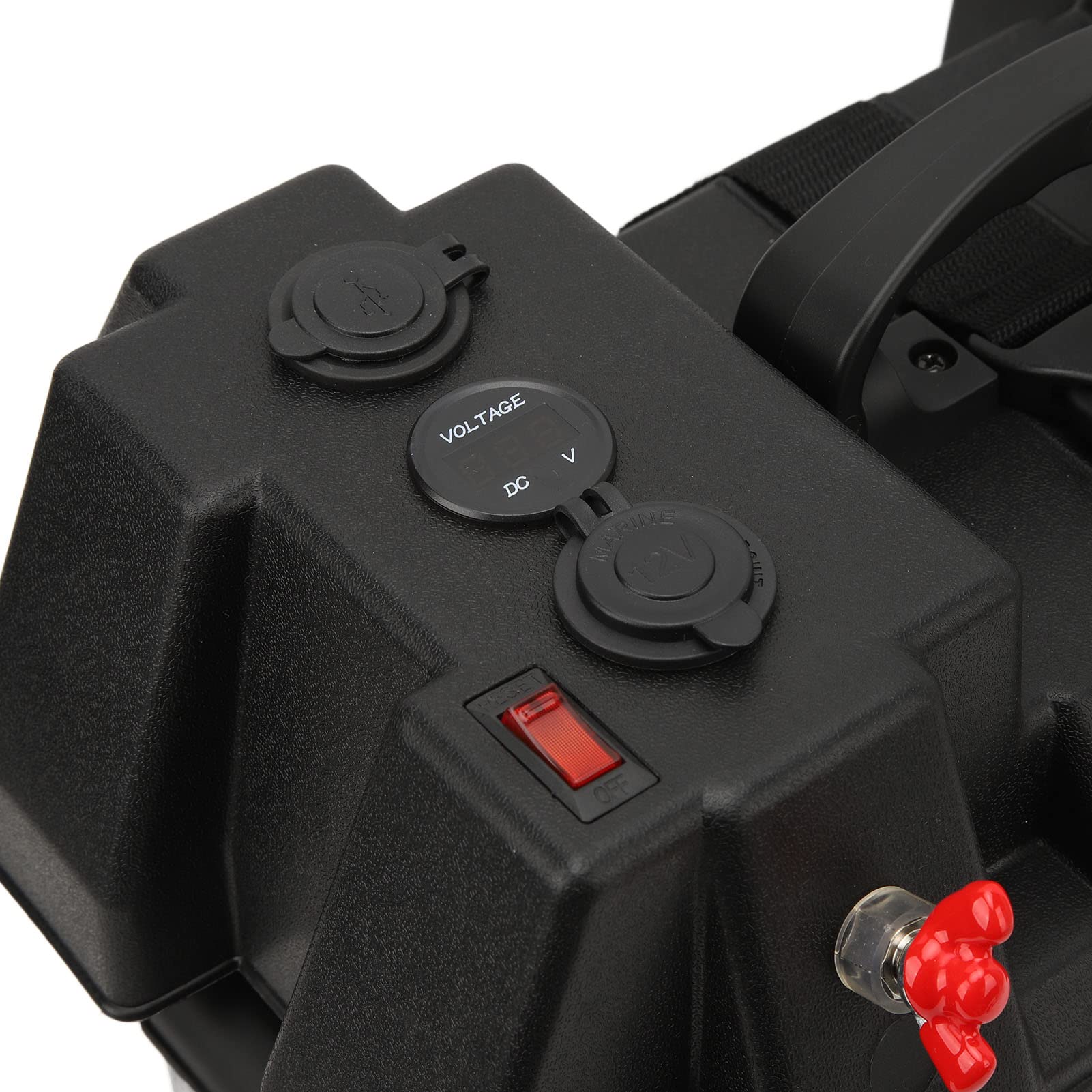 Skrzynka akumulatorowa PolyGen RV ze złączami Anderson i podwójnymi portami USB, wyłączniki automatyczne 16 A i 60 A, przenośna listwa zasilająca dla akumulatorów grupy 24 i 27