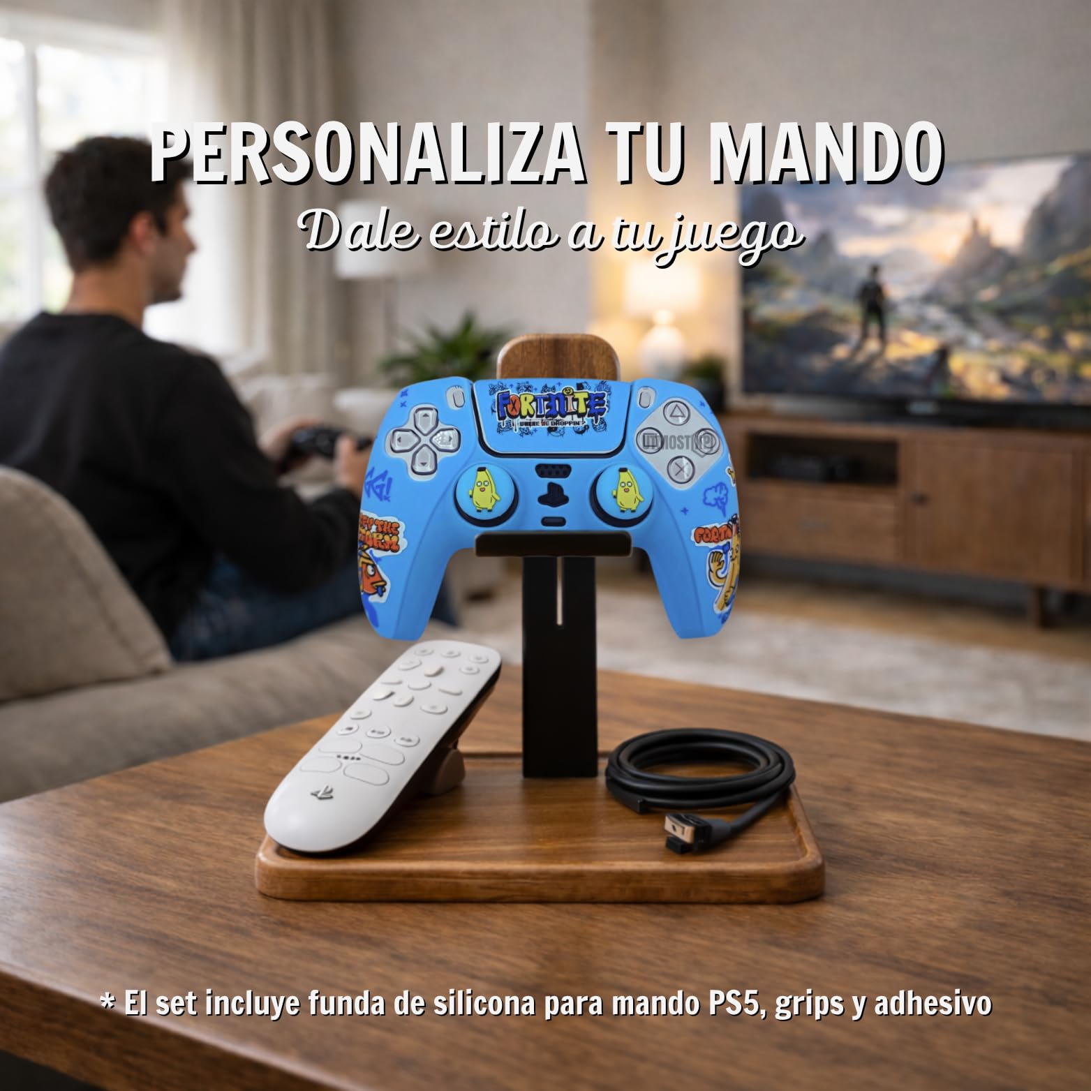 MME Cover Compatibile con Controller PS5, Silicone Morbido e Confortevole che Migliora la Presa, Accessori per Controller Play 5, Accessorio Compatibile con Controller Originale Play 5 (Blu)