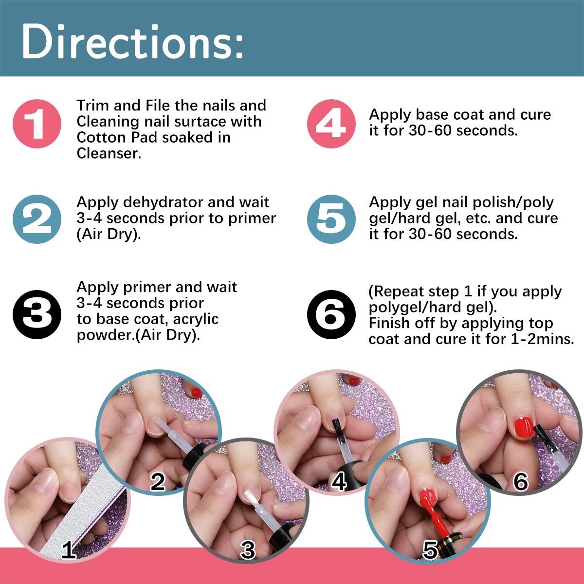 Morovan Nail Prep Dehydrator and Nail Primer X-strength, No Burn Non Acid Protein Bond Primer for Acrylic Powder and UV Gel Nail Polish Poly Gel Hard Gel 0.5oz : Beauty & Personal Care