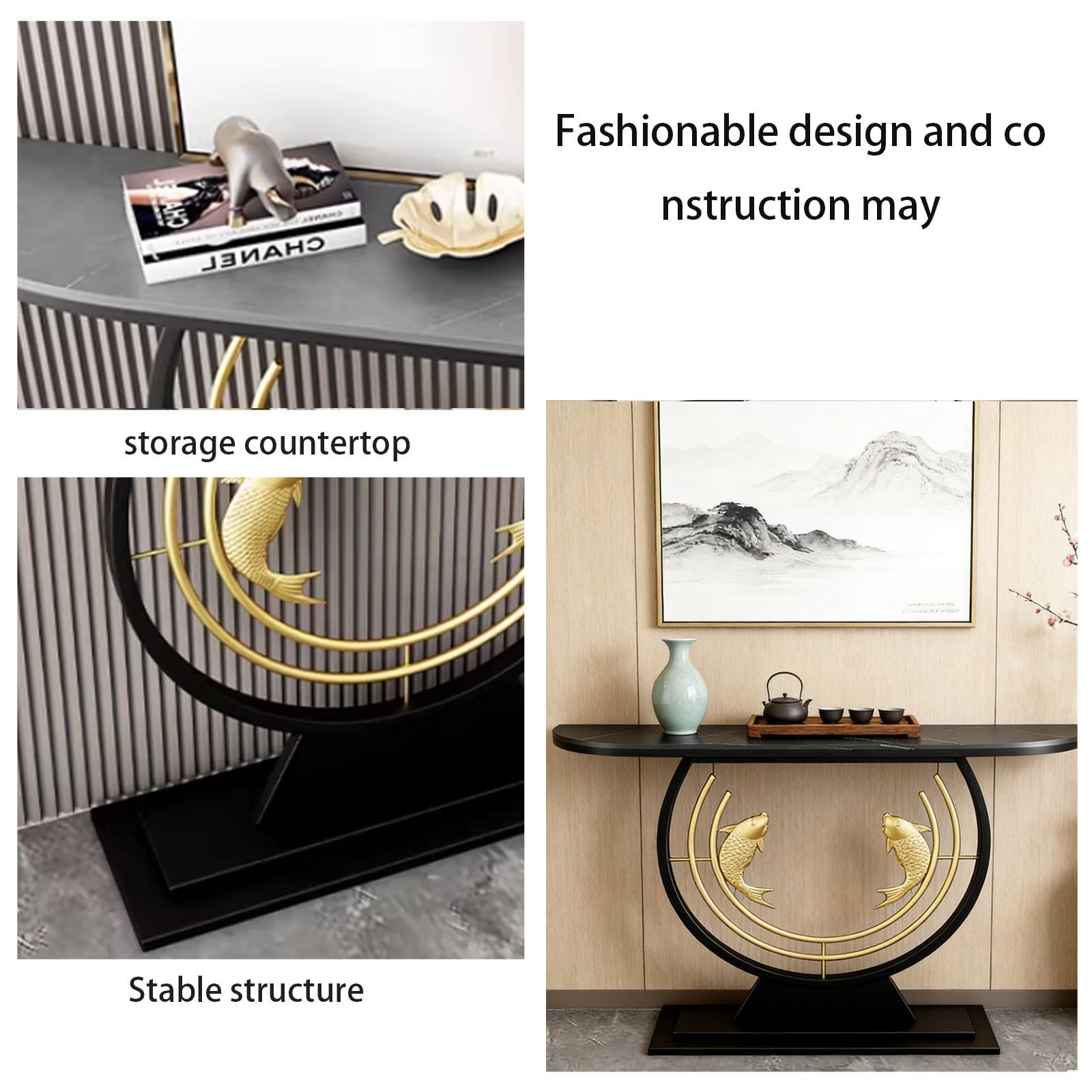 Mesa de recibidor Moderna, Mueble de Entrada, para recibidor, Pasillo, Sala de Estar, Espacios pequeños, Montaje mínimo (Gris, 100x30x80cm)