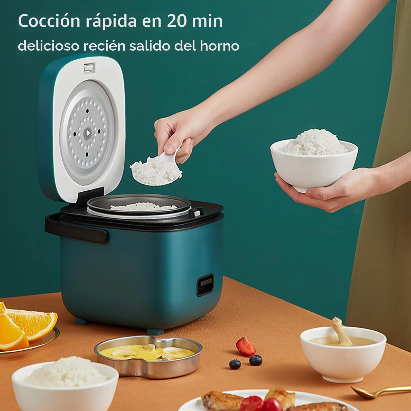 Olla Arrocera Pequeña para 2 Personas, Olla Arrocera Pegajosa De 1,2 L, con Función De Cocción Automática Y Mantener Caliente,Rosado