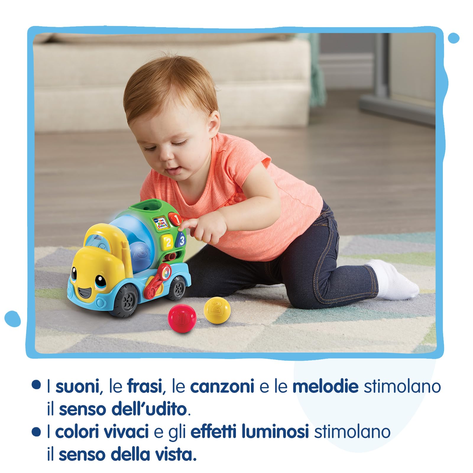 VTech Max Mixa Colori, Camioncino Parlante con 5 Melodie, Riconosce e Mixa Colori, 3 Modalità di Gioco, Volume Regolabile, Spegnimento Automatico, Lingua Italiana, Batterie Incluse, 12-36 Mesi