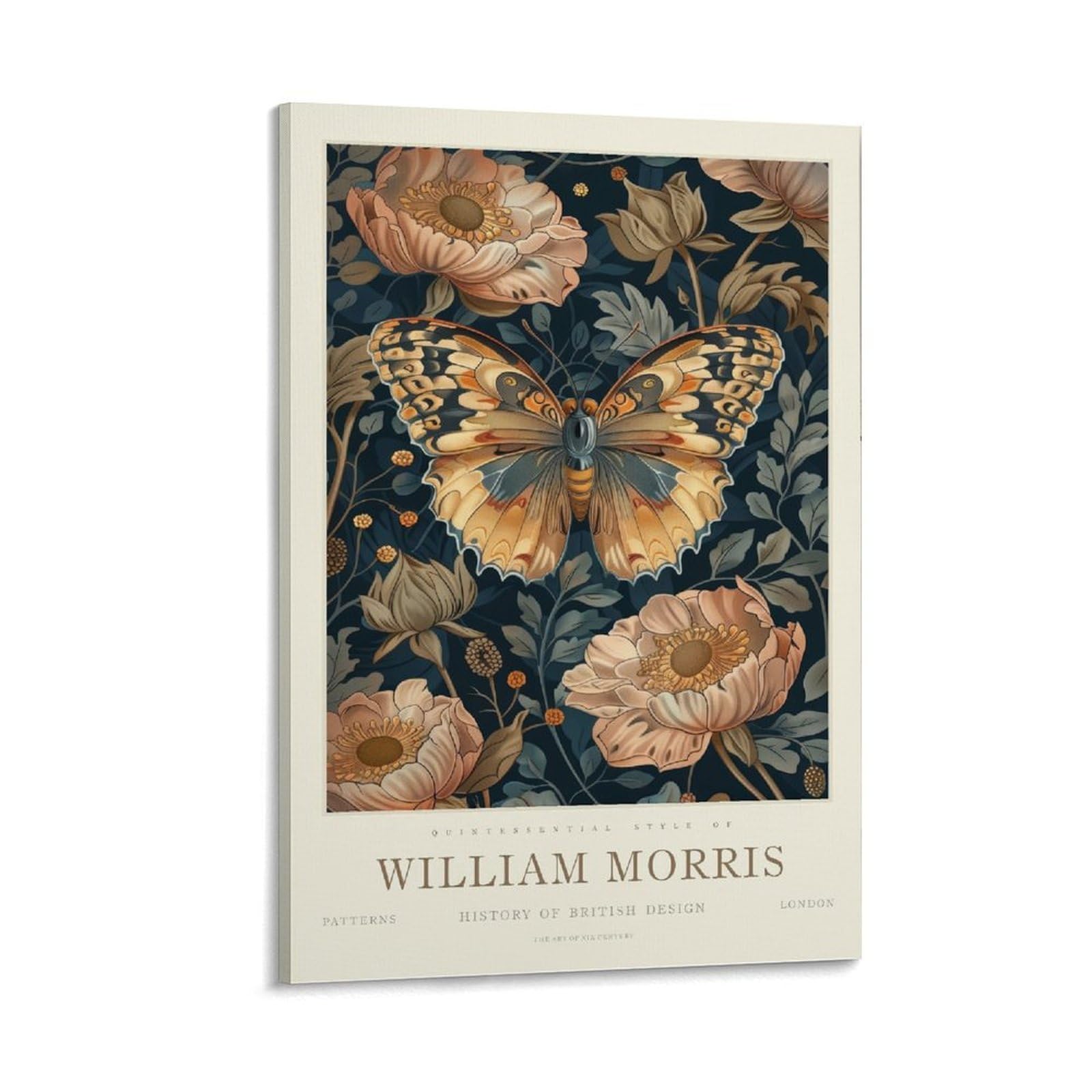 William Morris Floral Butterfly Plant Vintage Posters Prints For Room Aesthetic Canvas Bathroom Art Wall Decor Photo Prints 16x24inch(40x60cm)