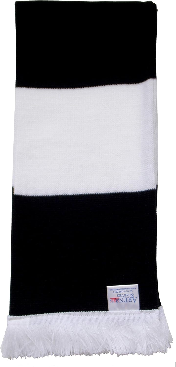 Newcastle United Supporters Black and White Retro Style Scarf - Image 5