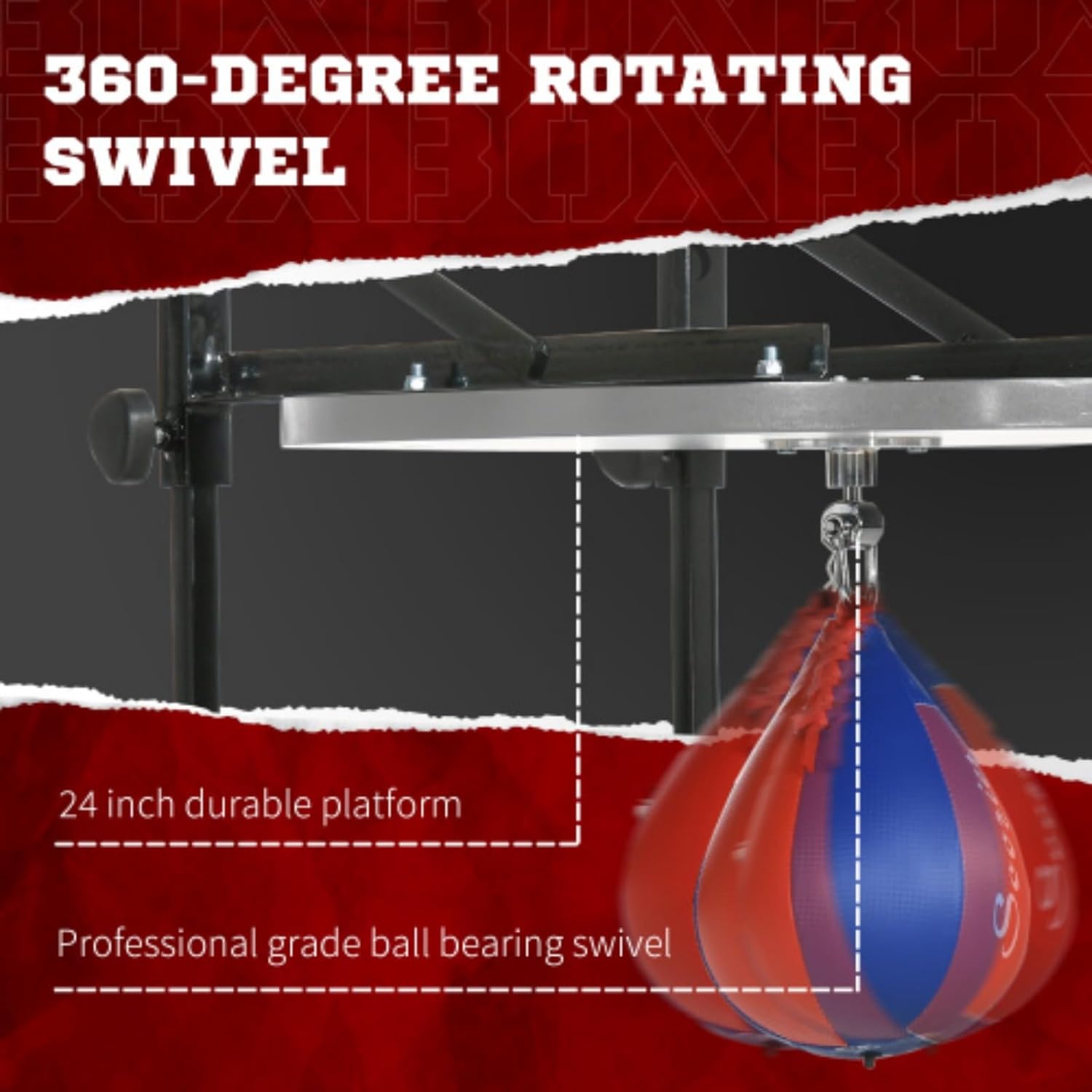 Adjustable Speed Ball Platform, Wall Mounted Boxing Speed Ball, Heavy Duty Construction, 360 Degree Rotation, Adjustable Height, Comes with A 10" Speed Ball