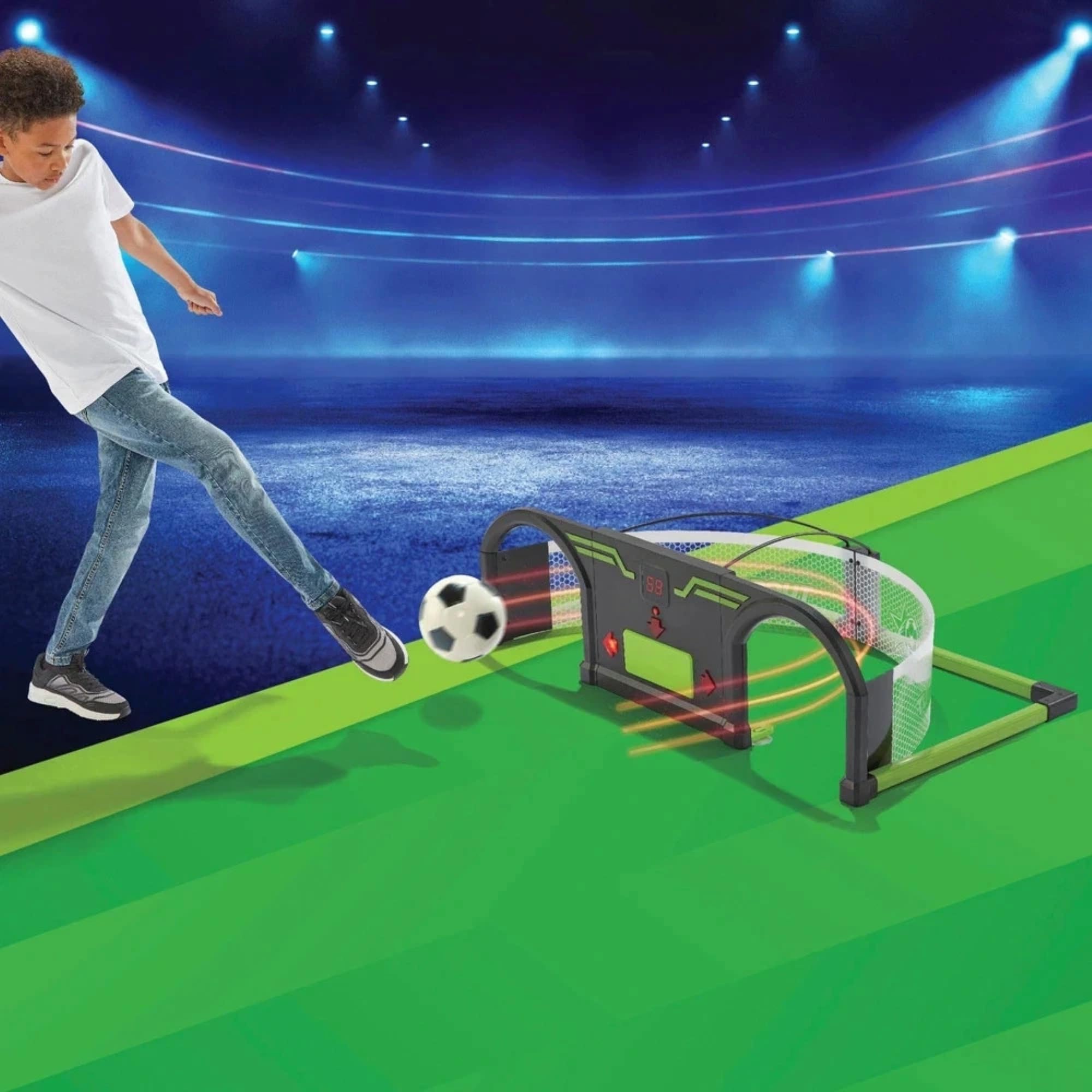 Interactive Football Training Game for boys and girls – Kick-About Light-Up Target Goal Set with Sounds & Scoreboard – Includes Football – Outdoor Soccer Toy