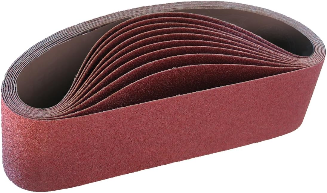 IVY Classic 43060 Flex-Abrasive 3-Inch x 21-Inch 36 Grit Extra Coarse Resin Cloth Aluminum Oxide Sanding Belt, 10-Pack - Sander Belts - 