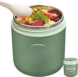Pote Térmico 530ml Aço Inox Premium com Colher para Marmita e Alimentos, Conserva Sopa, Frutas e Comida Quente ou Fria por 12h, BPA Free - Verde ou Azul