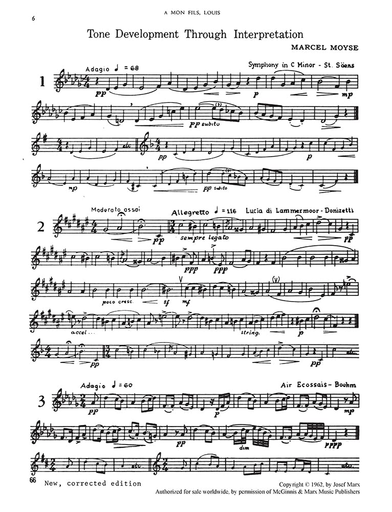 Marcel moyse : tone development through interpretation for the flute (instrumental solo): Sammelband, Lehrmaterial für Flöte