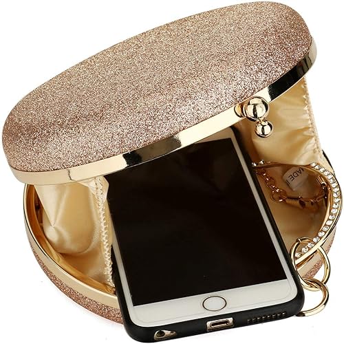 Miniatura 5 de Gets Bolso de mano con asa superior para mujer, con anillo circular de diamantes de imitación