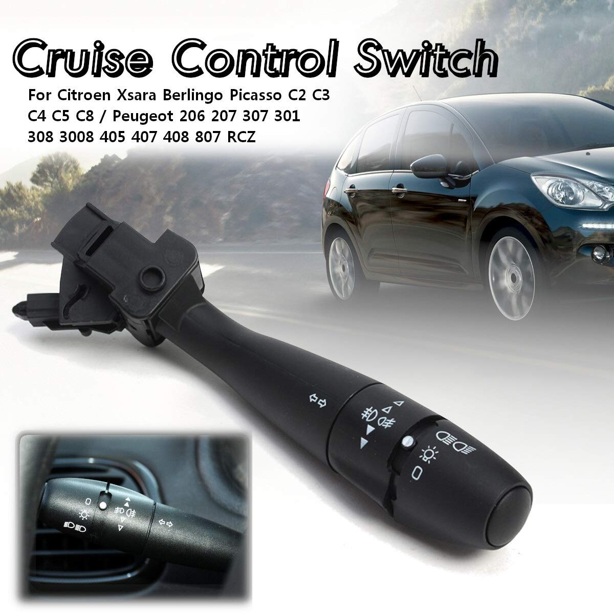 Commodo NEUF Citroën Peugeot Berlingo Xsara C5 C8 Picasso 206 307 406 807 Partner Bouton Phare Clignotant Gauche 96450912XT - Équipement Auto