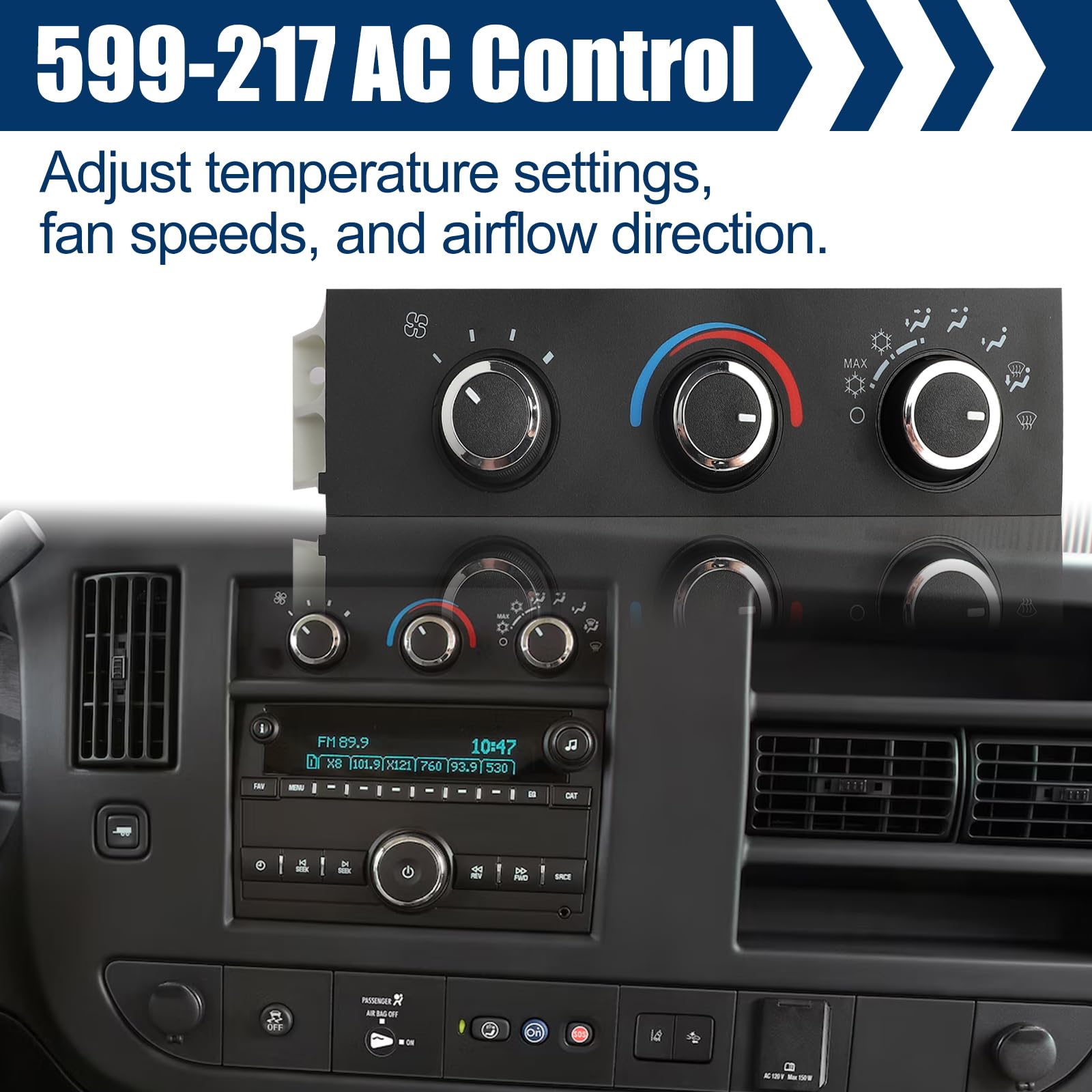 NEW A/C Heater Climate Control Panel 599-217 For Chevrolet GMC Express 2500 3500