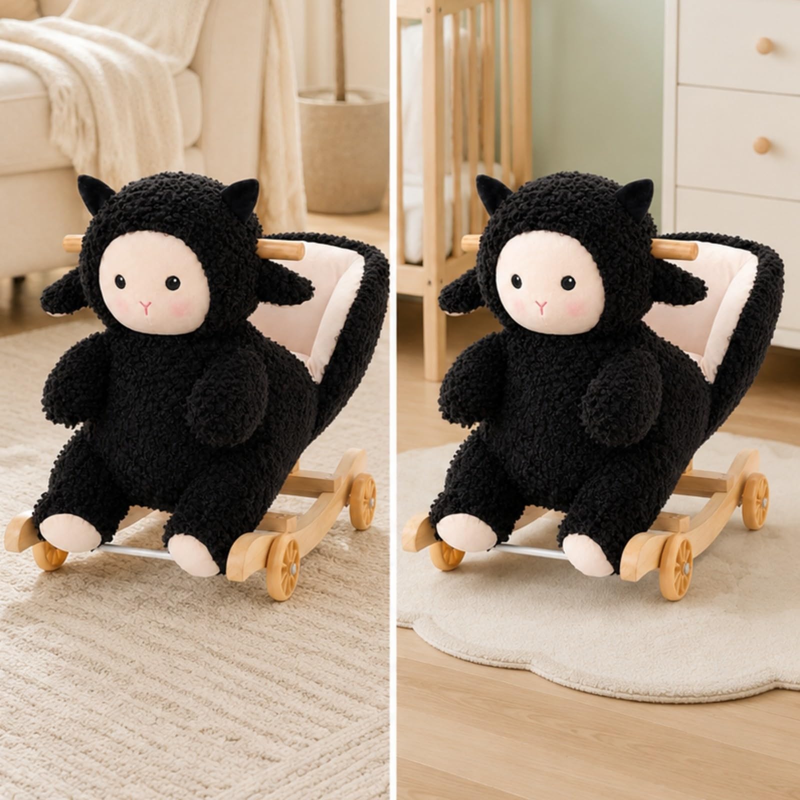 Gralara Pecora a in Peluche Imbottito a in Peluche Robusto Giocattolo Cavalcabile per Bambini Piccoli