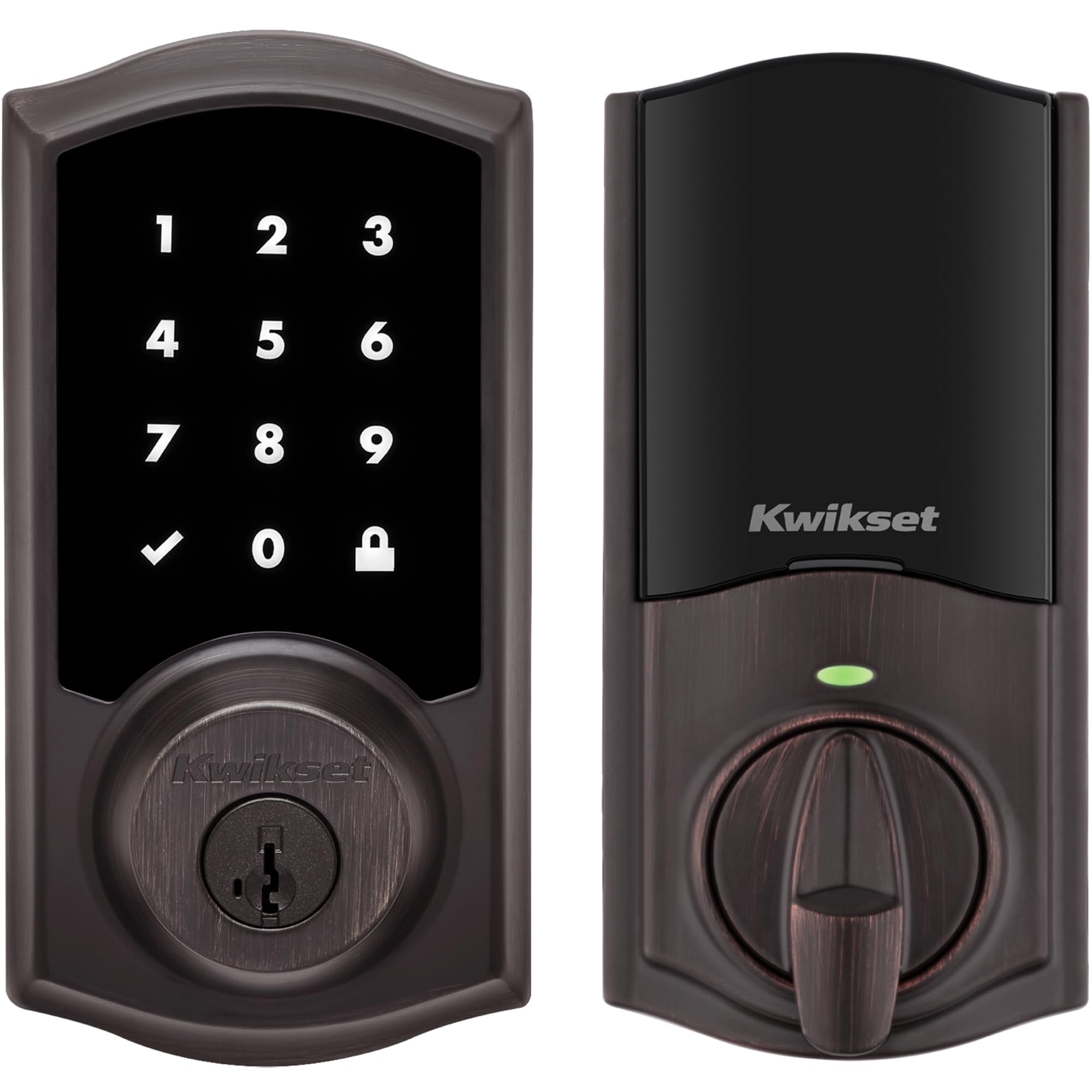 Photo 1 of Kwikset HomeConnect 918 Traditional Z-Wave Long Range Enabled Touchscreen Lock Works with Ring Alarm, Samsung SmartThings Hub Required, Sold Separately in Venetian Bronze