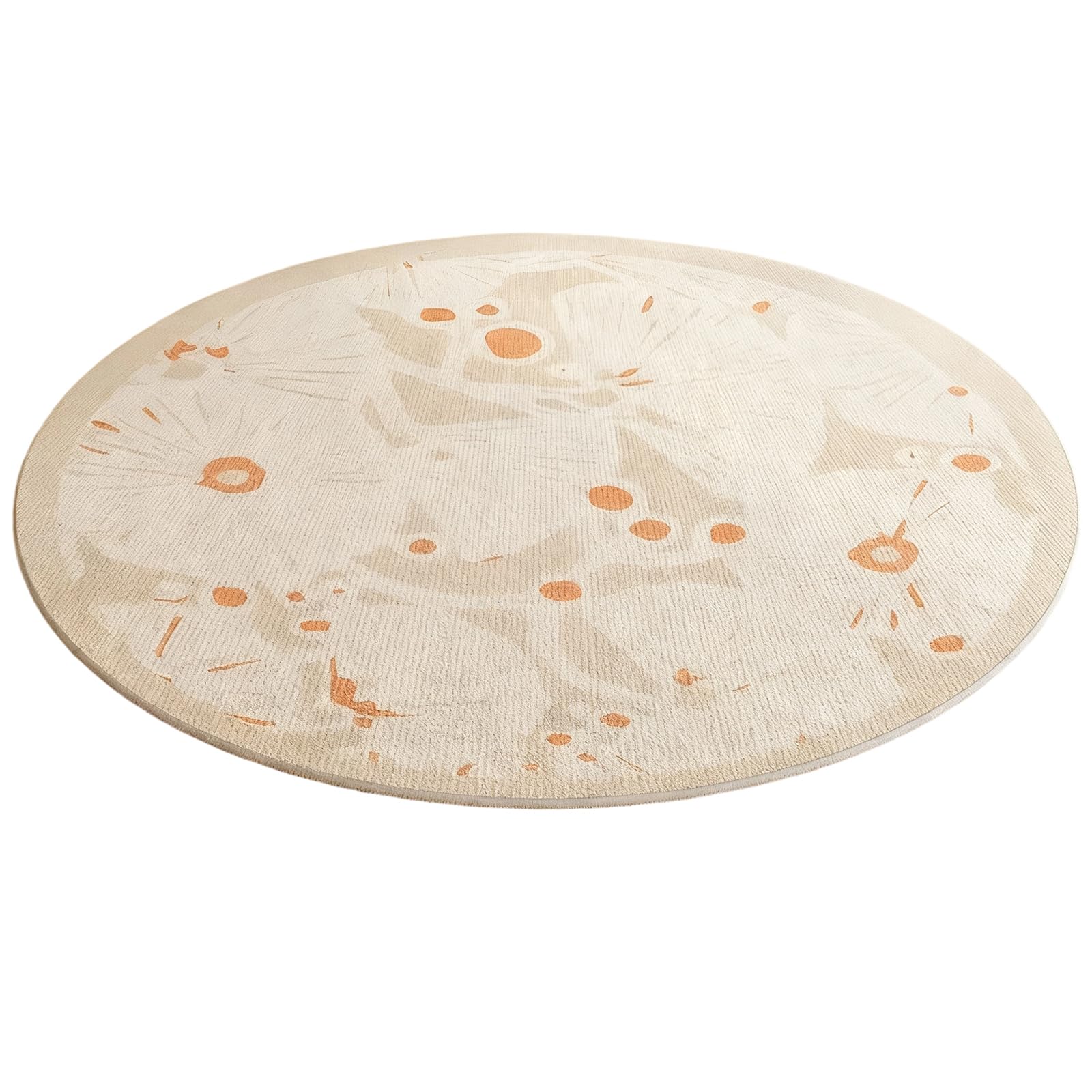 Tsophreniq Round Floor Mats with Thermals Insulation Sturdy Fabric Living Room Carpet Thickened Round Floor Mat Winter Non Slip Carpet Polyester Fiber Home Rug