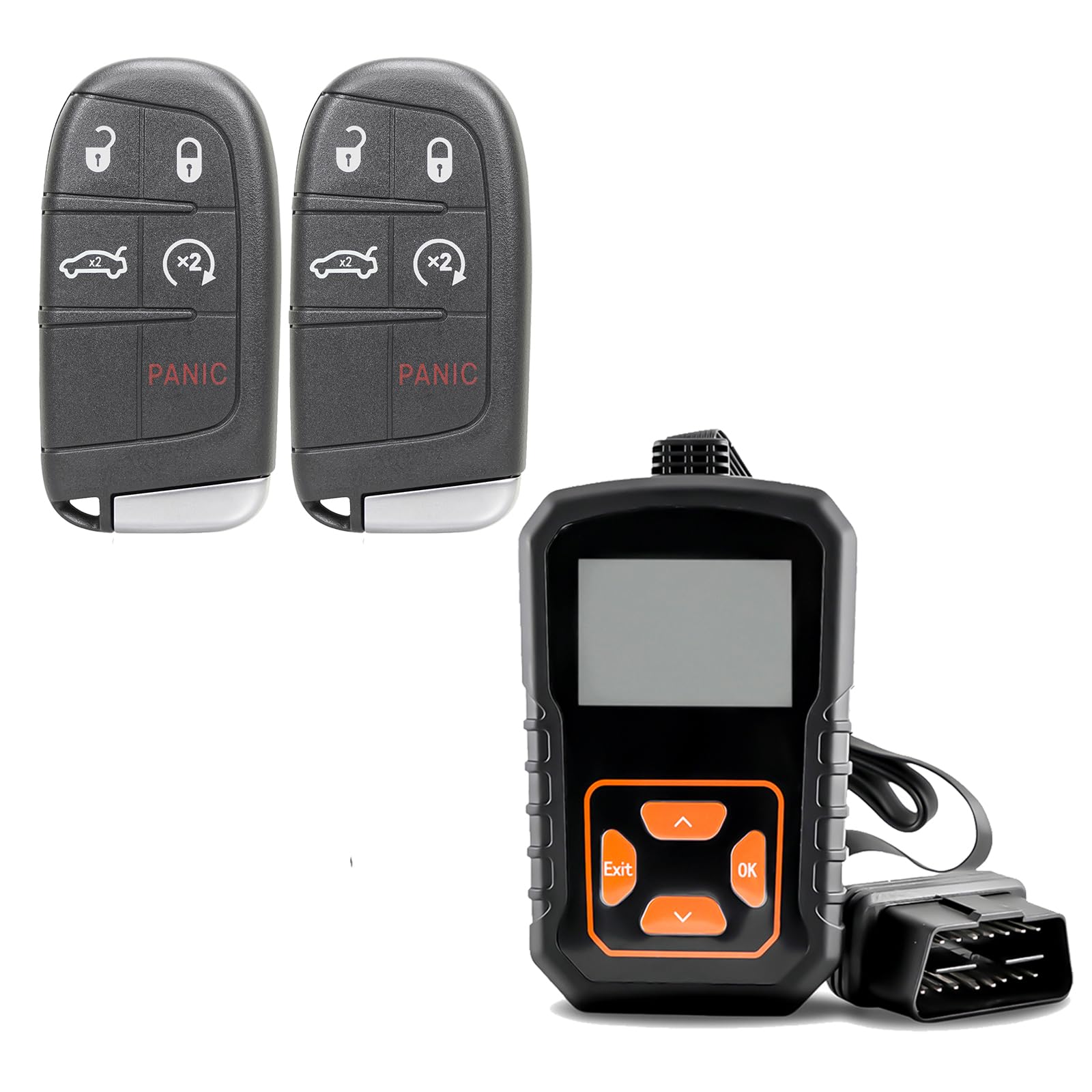 DIY Remote Key Fob kit Replacement for Chrysler 300 Dodge Charger Journey 2011 2012 2013 2014 2015 2016 2017 Dodge Challenger 2015-2017 Keyless Entry M3N40821302 2Pcs