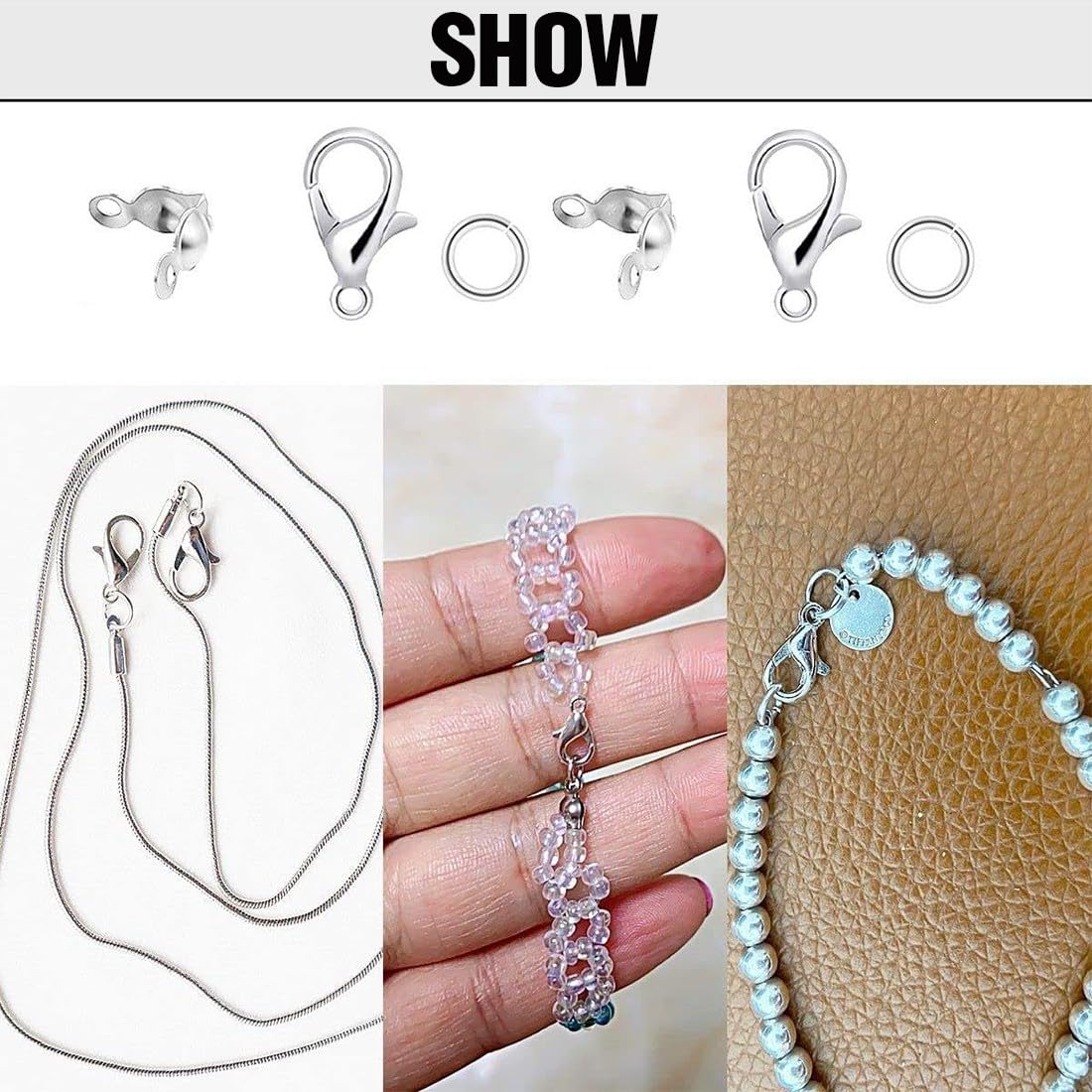 Perline Per Bigiotteria Fai Da Te 450 Pezzi Kit Fermagli Gioielli