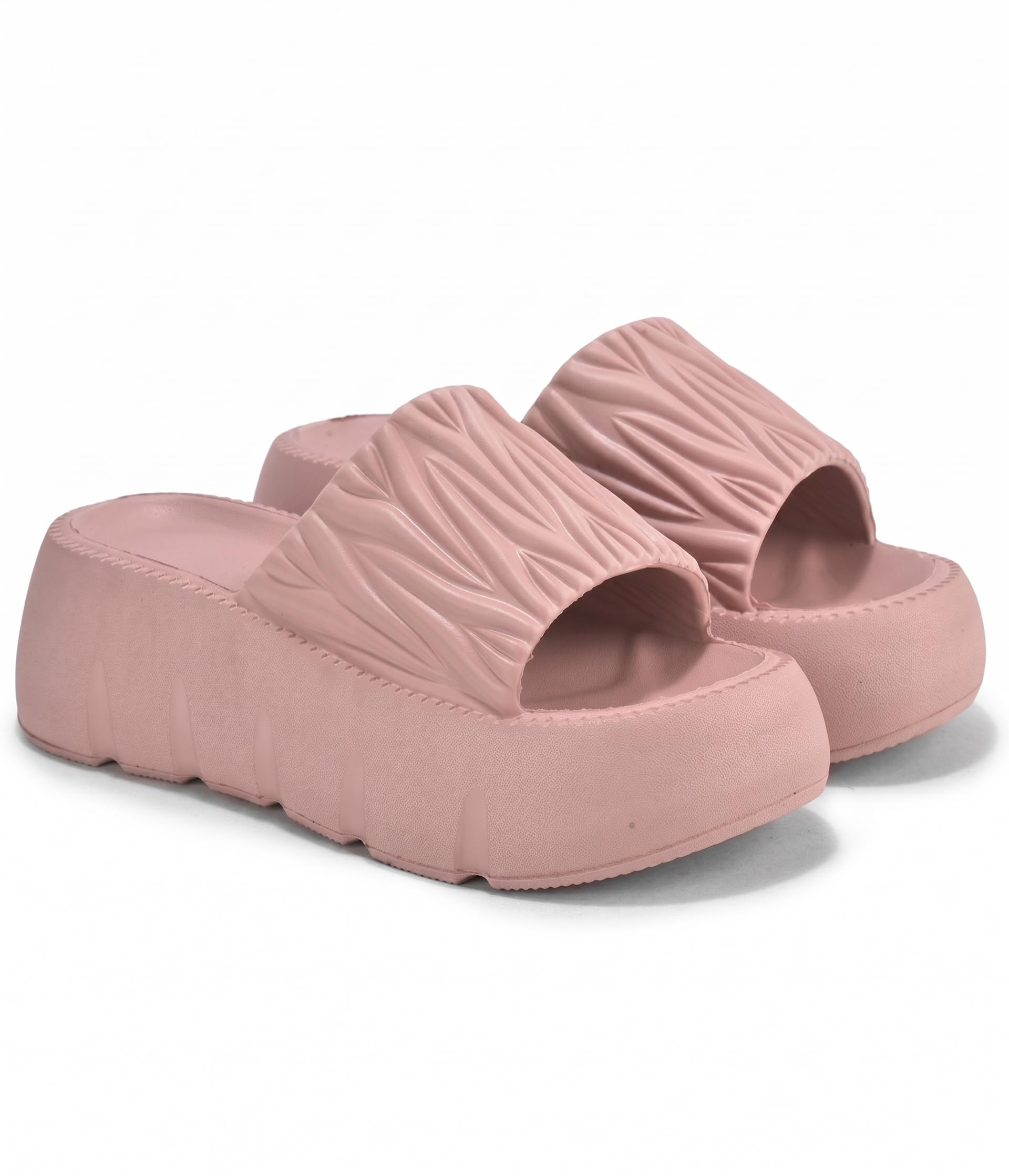 Women Puffy Strap Platform Slides, Soft Cushioned Fashion Slippers, Lightweight Anti-Slip Slip-On Sandals for Indoor Outdoor Everyday Wear-image-12