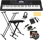 Casio CT-X700 Portable Keyboard Bundle with Adjustable Stand, Bench, Headphones, Sustain Pedal, Power Supply, Instructional DVD, and Austin Bazaar Polishing Cloth