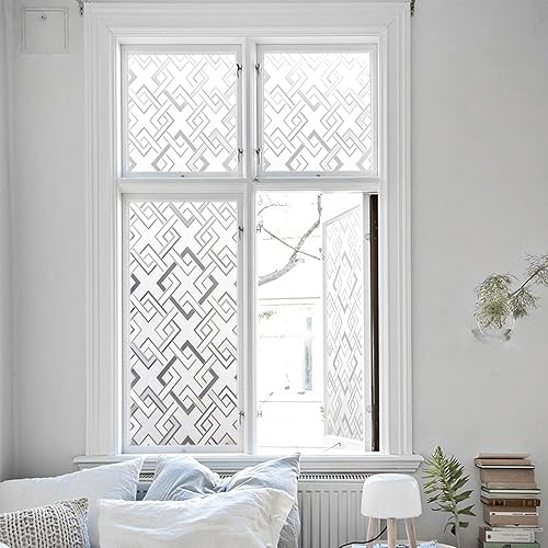 Miniatura 3 de Kromapolis Película de privacidad para ventana, película de vidrio esmerilado para ventana, película decorativa de puerta de adherencia estática