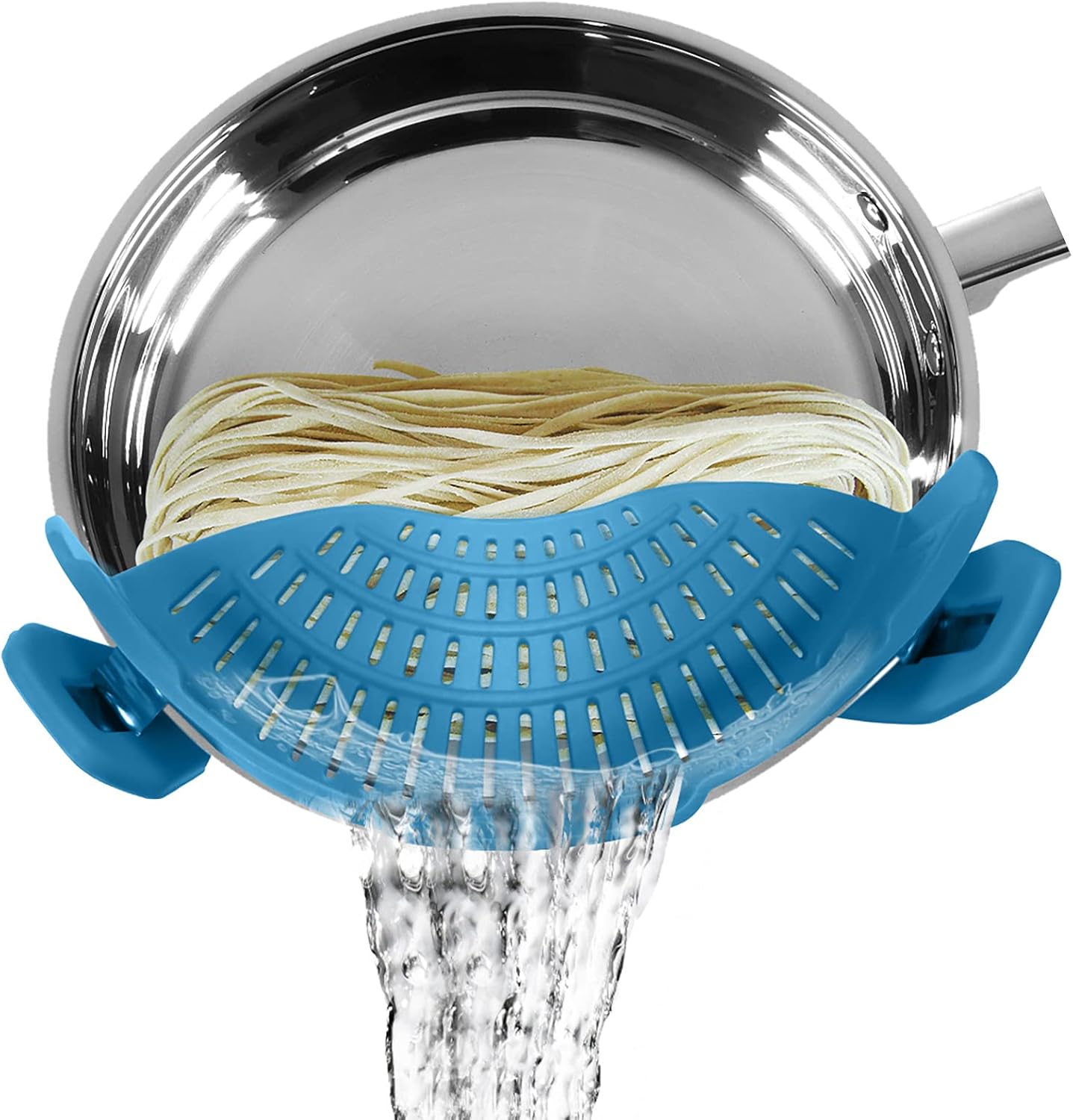 Clip on Strainer for Pots Pans, Spaghetti Silicone Strainer, Clip-on Food Strainers for Pasta, Vegetables, Meat, Fruit, Fits All Pans Bowls and Pots: Home & Kitchen