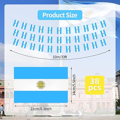 Miniatura 2 de Banderín rectangular de 32.8 pies, 38 unidades, bandera italiana, mini bandera italiana colgante, banderas verdes, blancas y rojas, pancarta para