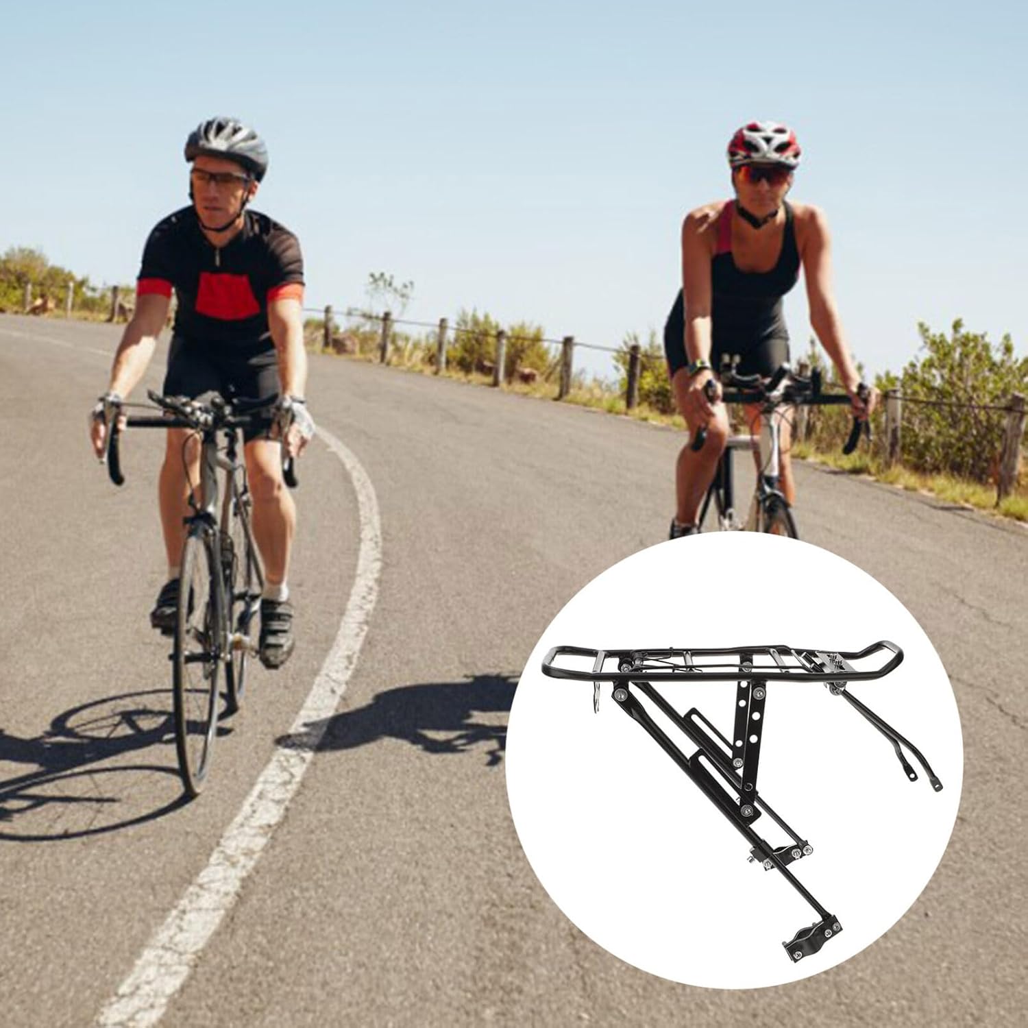 BESPORTBLE Adjustable Rear Bike Rack Almost Luggage Carrier for Mountain Road Bikes Heavy Duty Easy Installation Durable for Panniers Backpacks