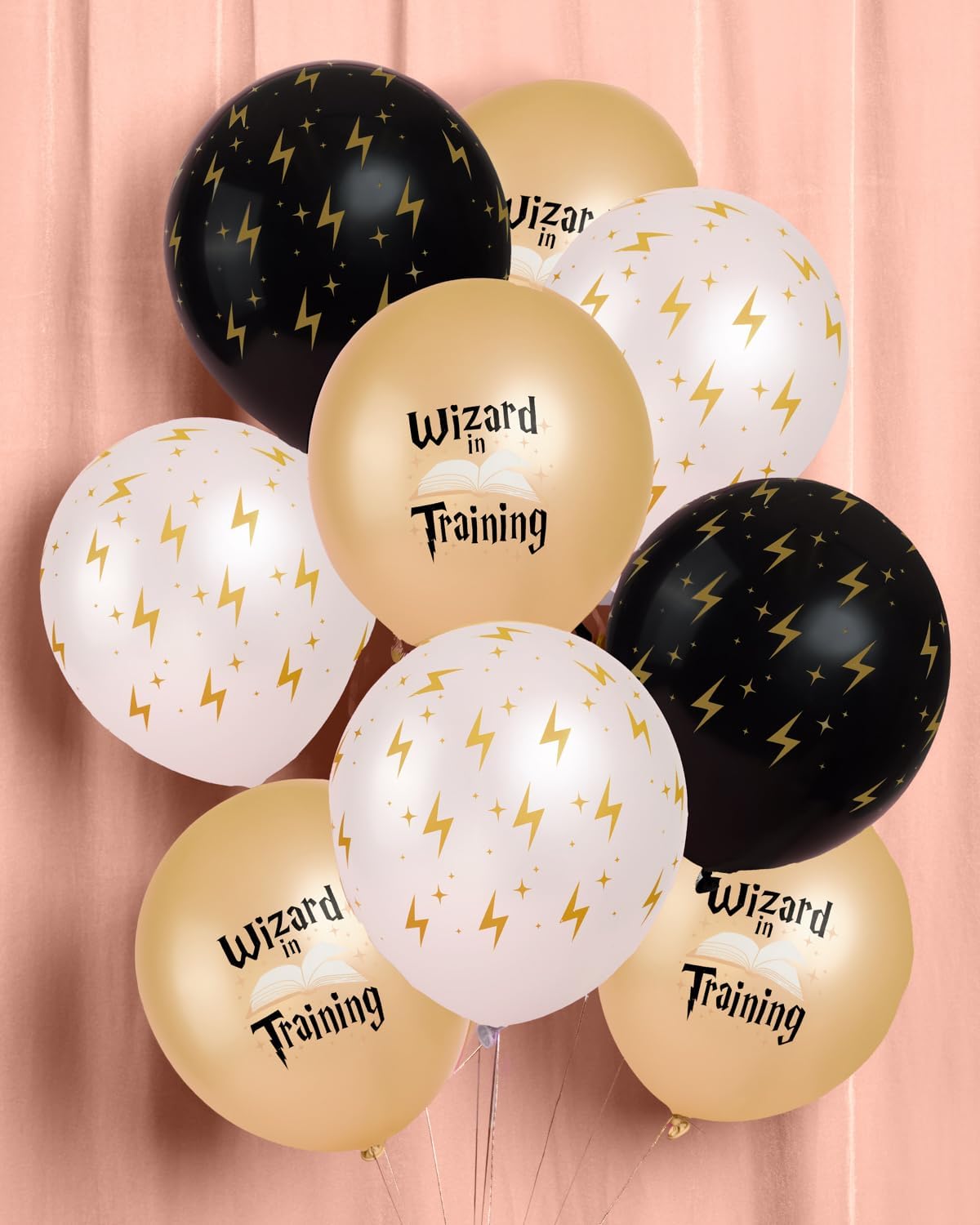 xo, Fetti Wizard in Training Balloons - 24 pk, 12" | Magic Kids Party Decorations, Lightning Birthday Supplies, Sorcerer Bday Accessories, Movie Themed Baby Shower