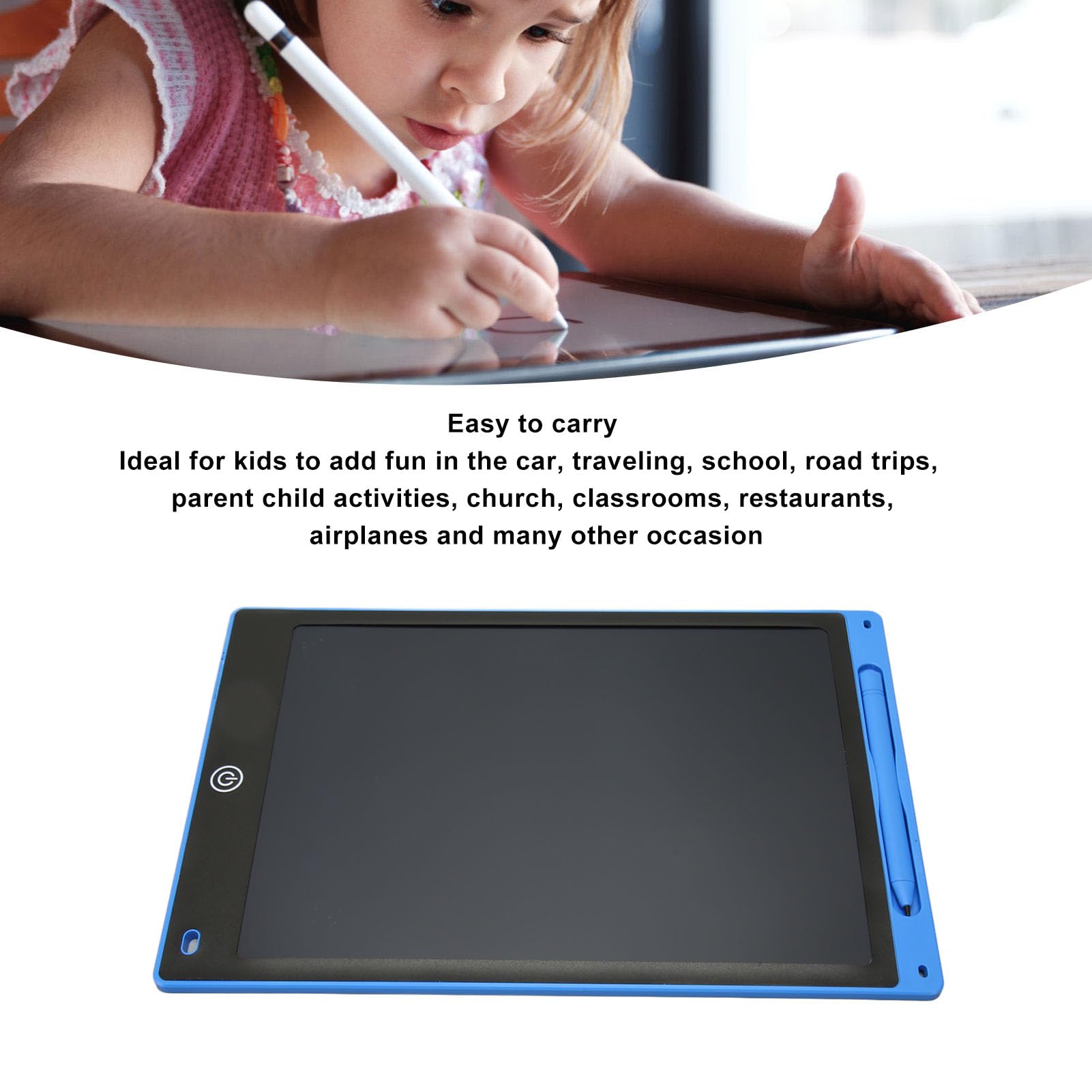 10-I LCD Writing Tablet – Erasable, Reusable Drawing Pad for Kids with Pressure Sensitivity & One-Button Erase F in (Black) (White) (Pinkish) (Dark Blue) — view 2