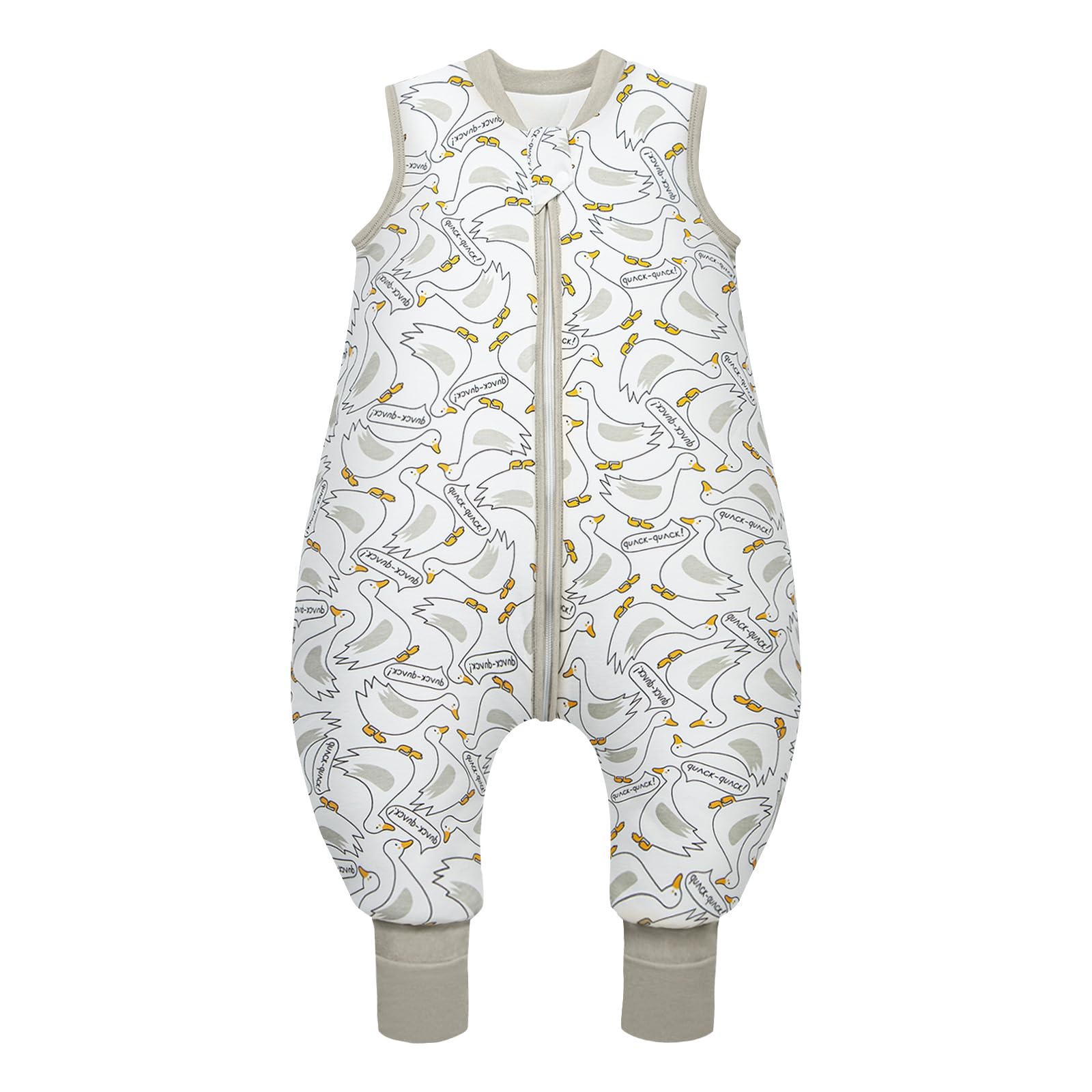 MIKAFEN Baby Schlafsack Winter mit Füßen 2.5 Tog 100% Baumwolle Kinder winterschlafsack für Jungen und Mädchen 80cm/Höhe85-95cm,Ente