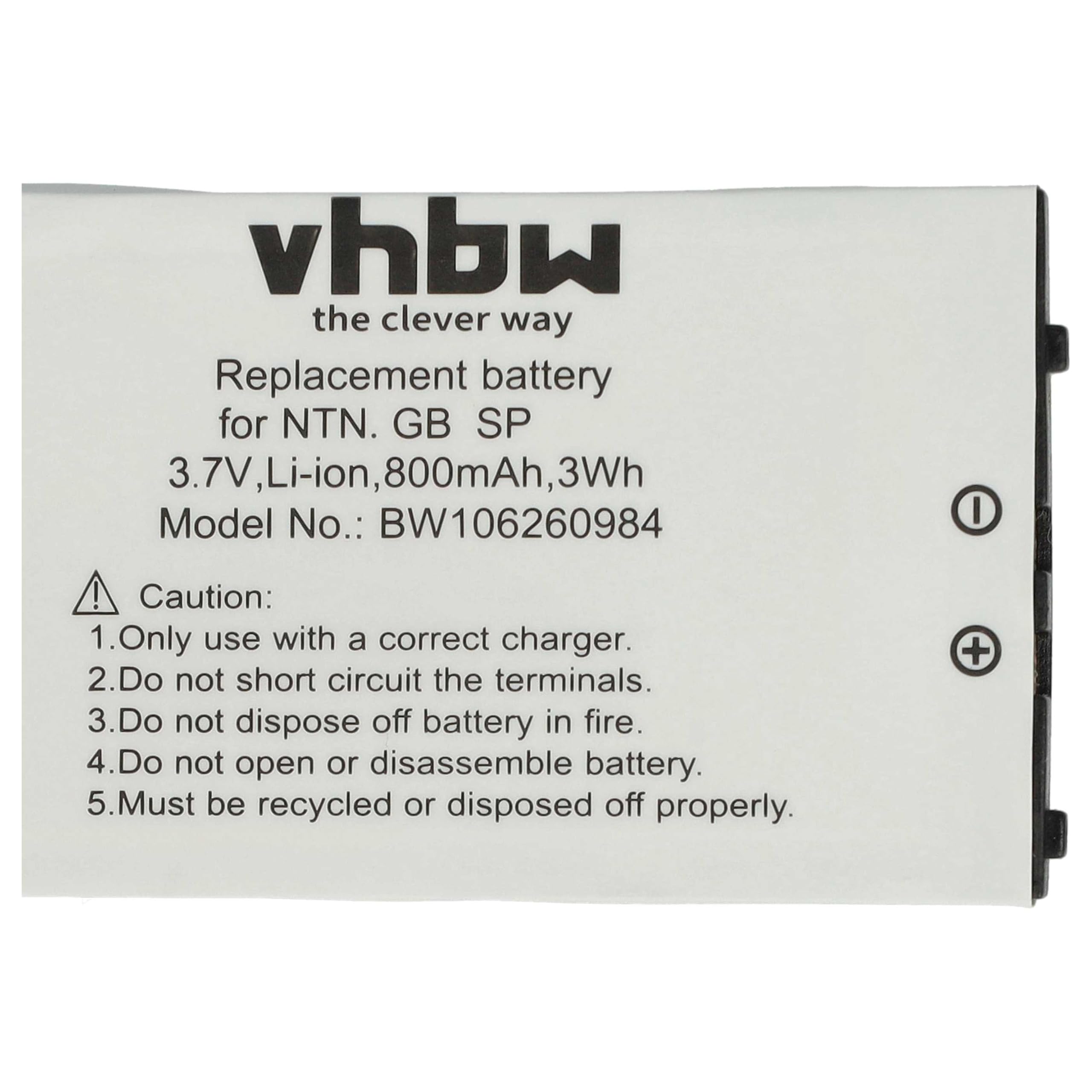 vhbw Batería Compatible con Nintendo Gameboy Advance SP (GBA SP) / Special AGS-001, AGS-101, AGS-003 - reemplaza Sam-SPRBP (Li-Ion, 800mAh, 3.7V)
