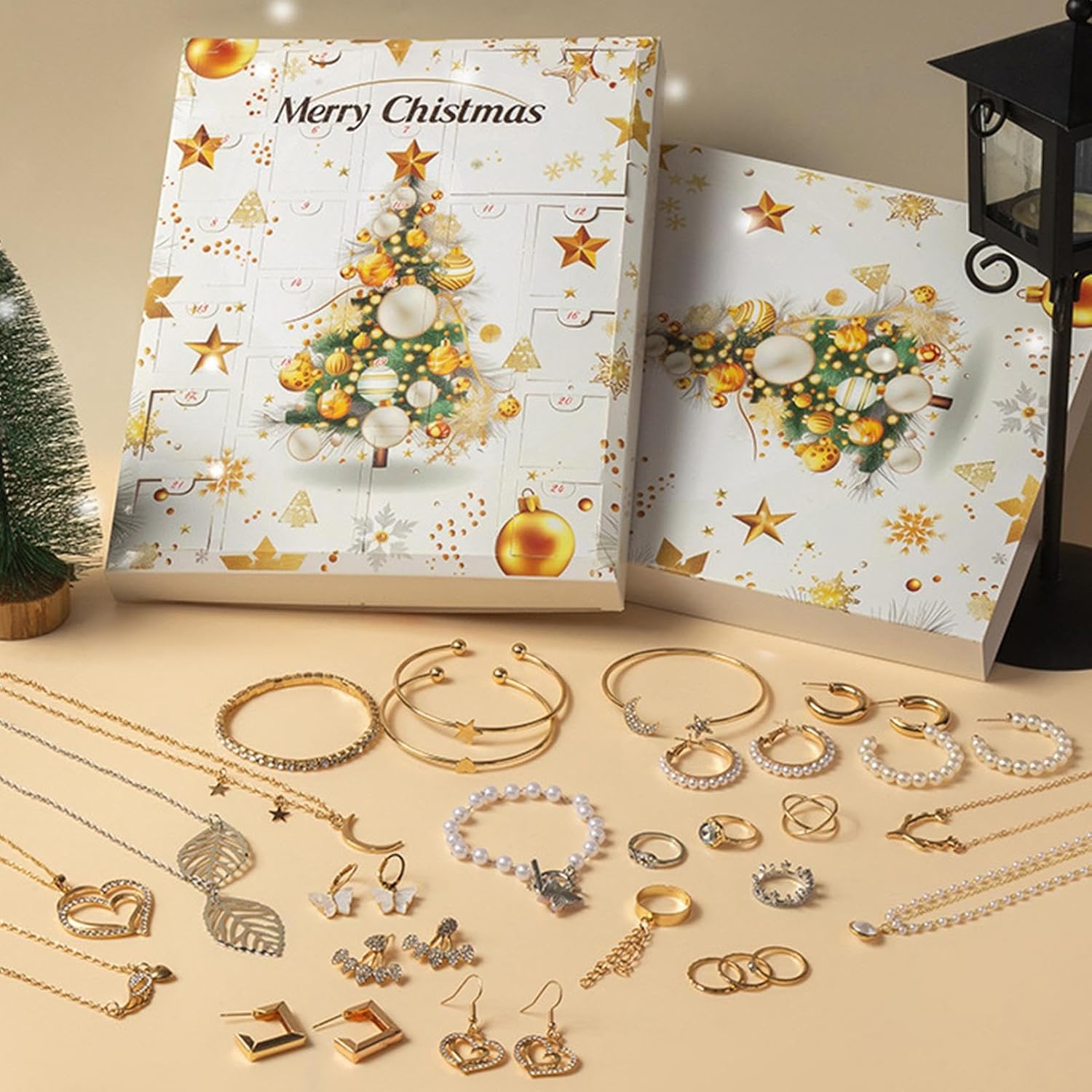 Jewelry Advent Calendar 2024, Christmas Advent Calendar with 24 Shiny Jewelry, Advent Calendar Women Jewelry, Fashion Jewelry Set for Women Adult Teen Girls