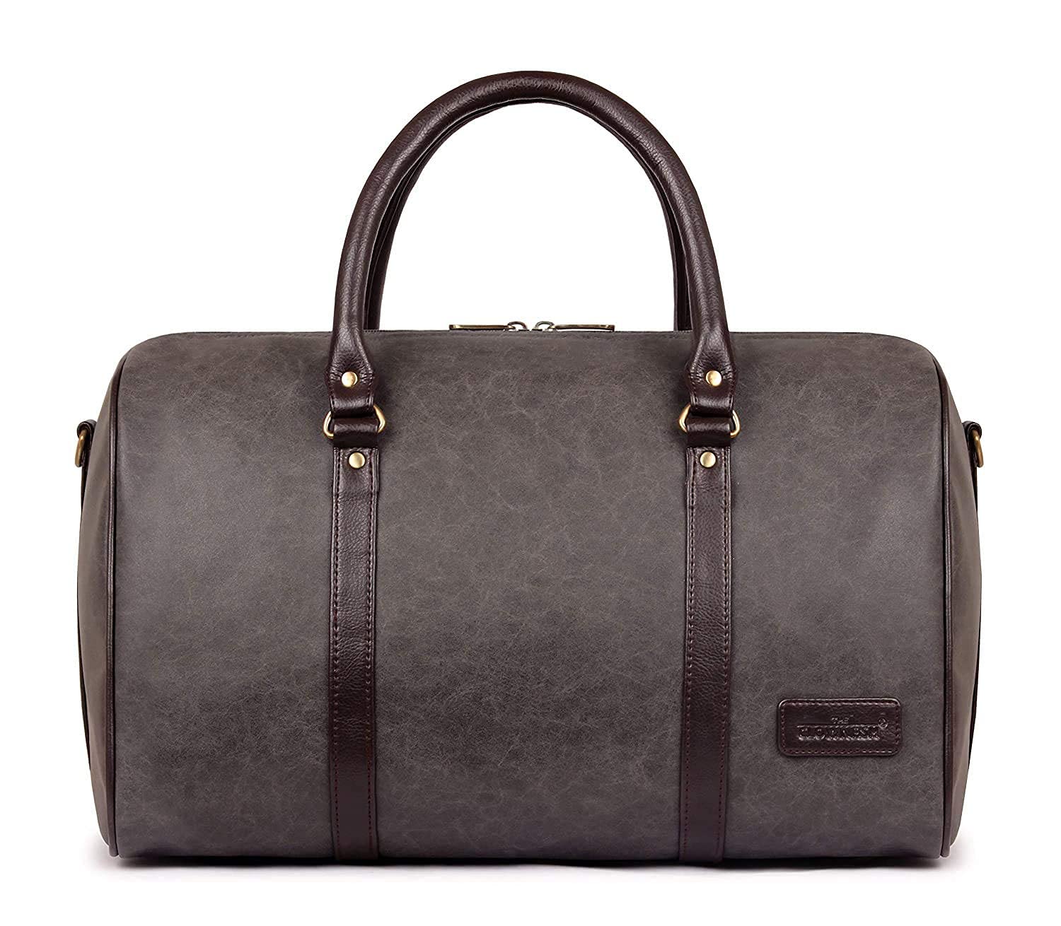 The Clownfish Grey Textured Leatherette Stylish & Spacious Weekender Duffle Bag for Bags for Travelling Duffle Bags for Travel Duffel Bag The Clownfish Grey Textured Leatherette Stylish & Spacious Weekender Duffle Bag for Bags for Travelling Duffle Bags for Travel Duffel Bag