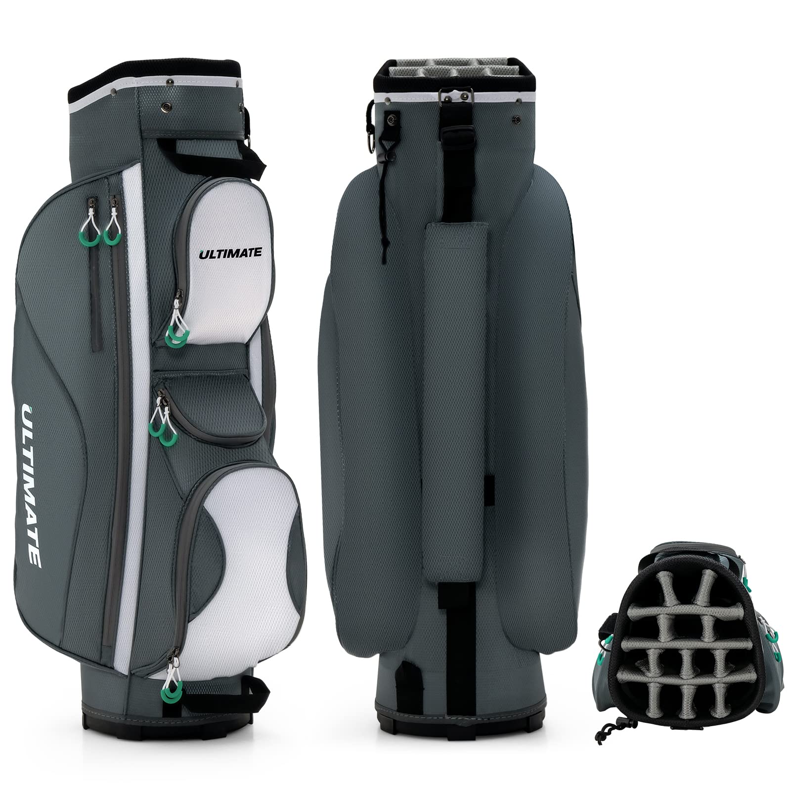 LIFEZEAL Borsa da carrello per mazze da golf con 14 divisori, borsa portatile per attrezzatura da golf con 7 tasche con cerniera, da portare a spalla o a mano