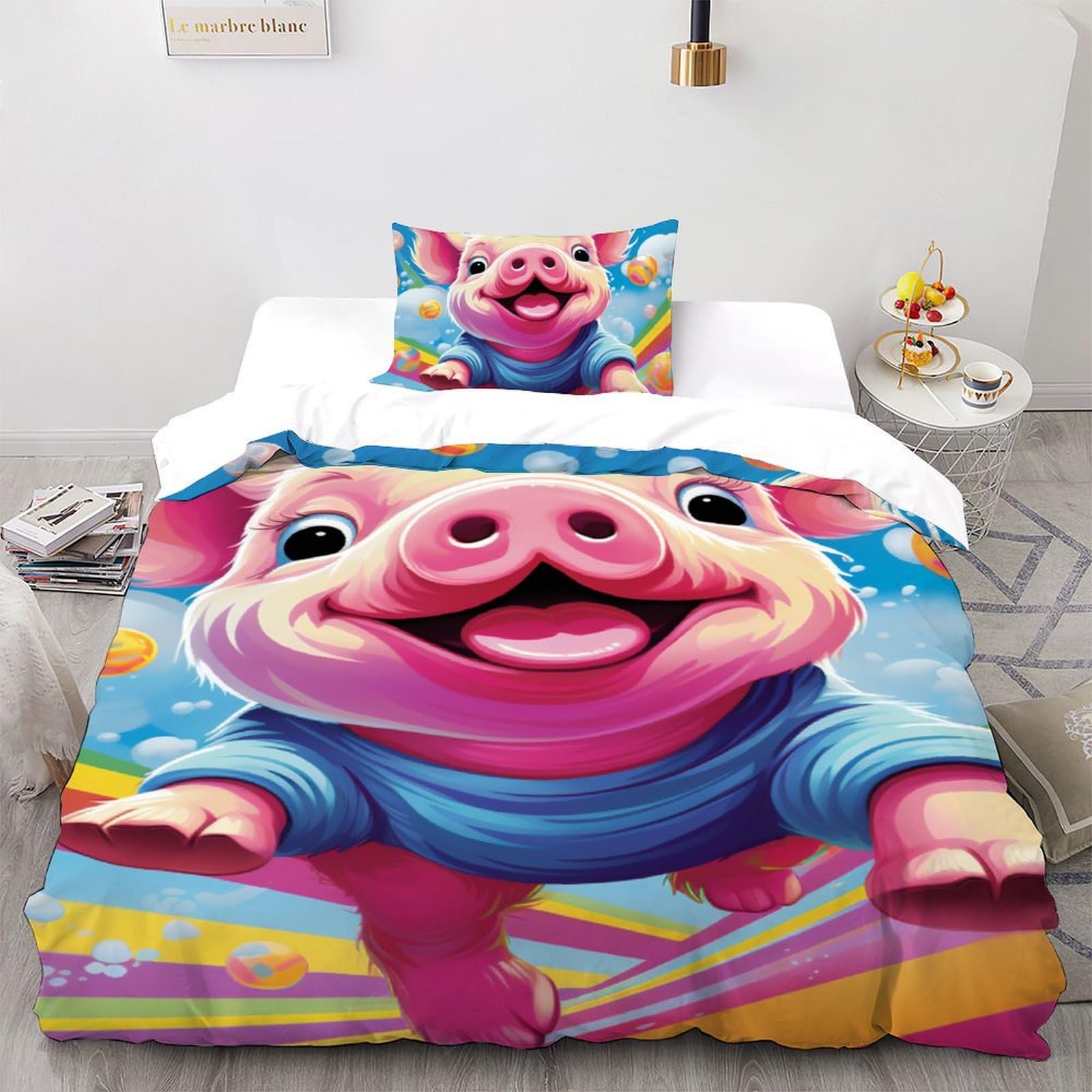 Housse de couette Cochon Mignon pour une chambre cosy style animal sauvage