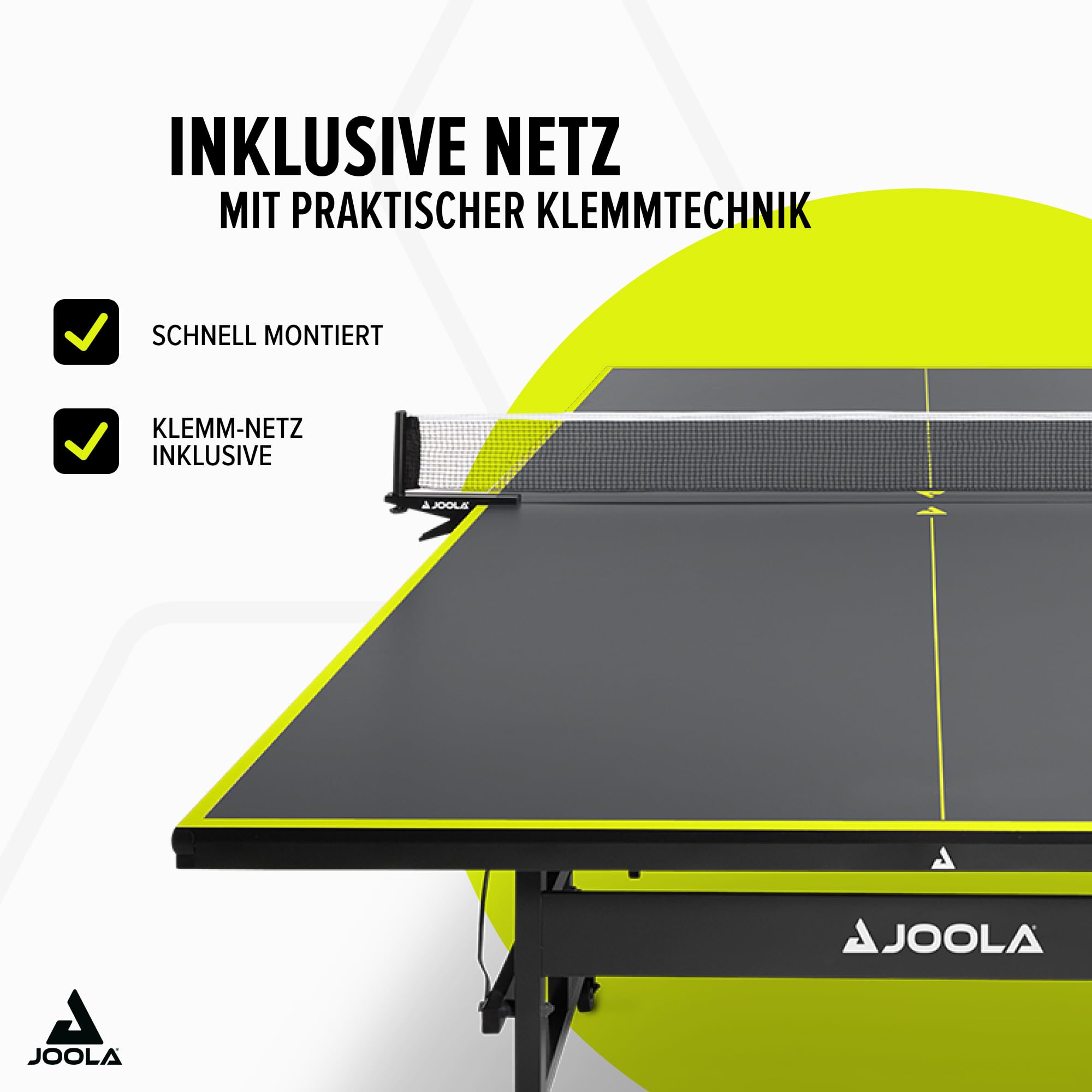 JOOLA Tischtennisplatte Inside Tischtennistisch Indoor klappbar – Schneller Aufbau - inklusive Tischtennis Netz, 274 x 152,5 x 76 cm