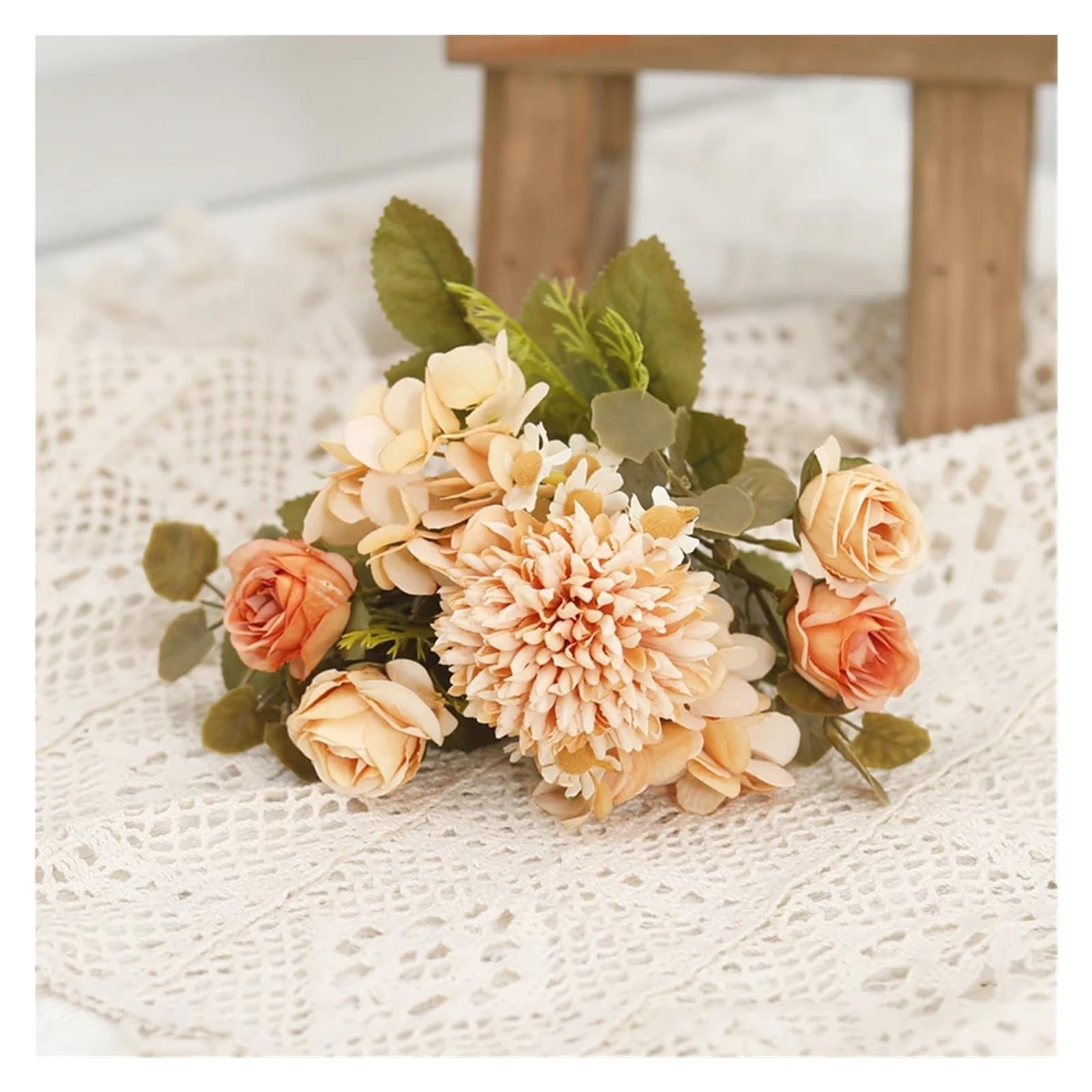 LXLAEOANG Artificial Flower Branches Delicate Silk Rose Tea Bud Sunflower Wedding Decoration Home Dandelion Hydrangea Artificial Flowers(Color5)