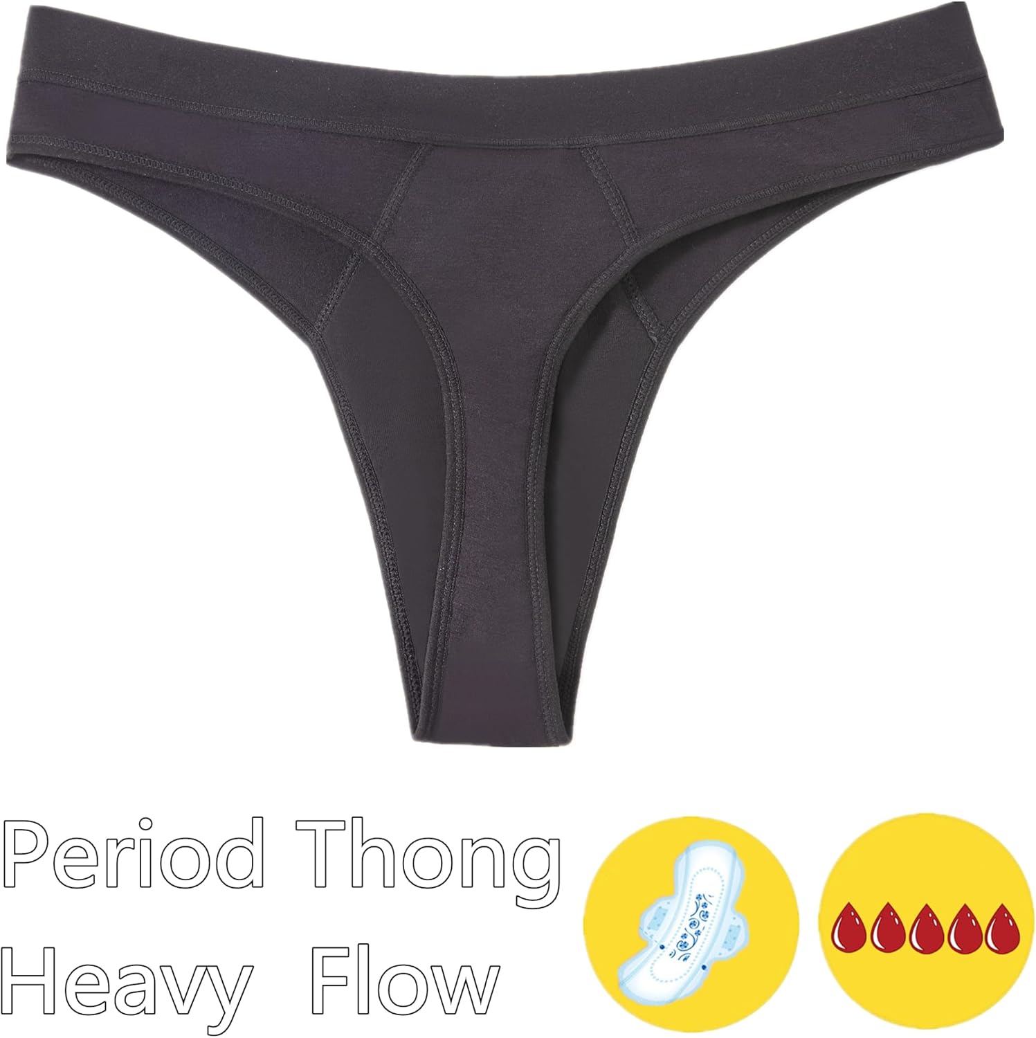 Period Underwear for women 20ML Heavy Flow Absorbent thong Leak Proof Period Thongs,Period Panties Tangas - Image 4