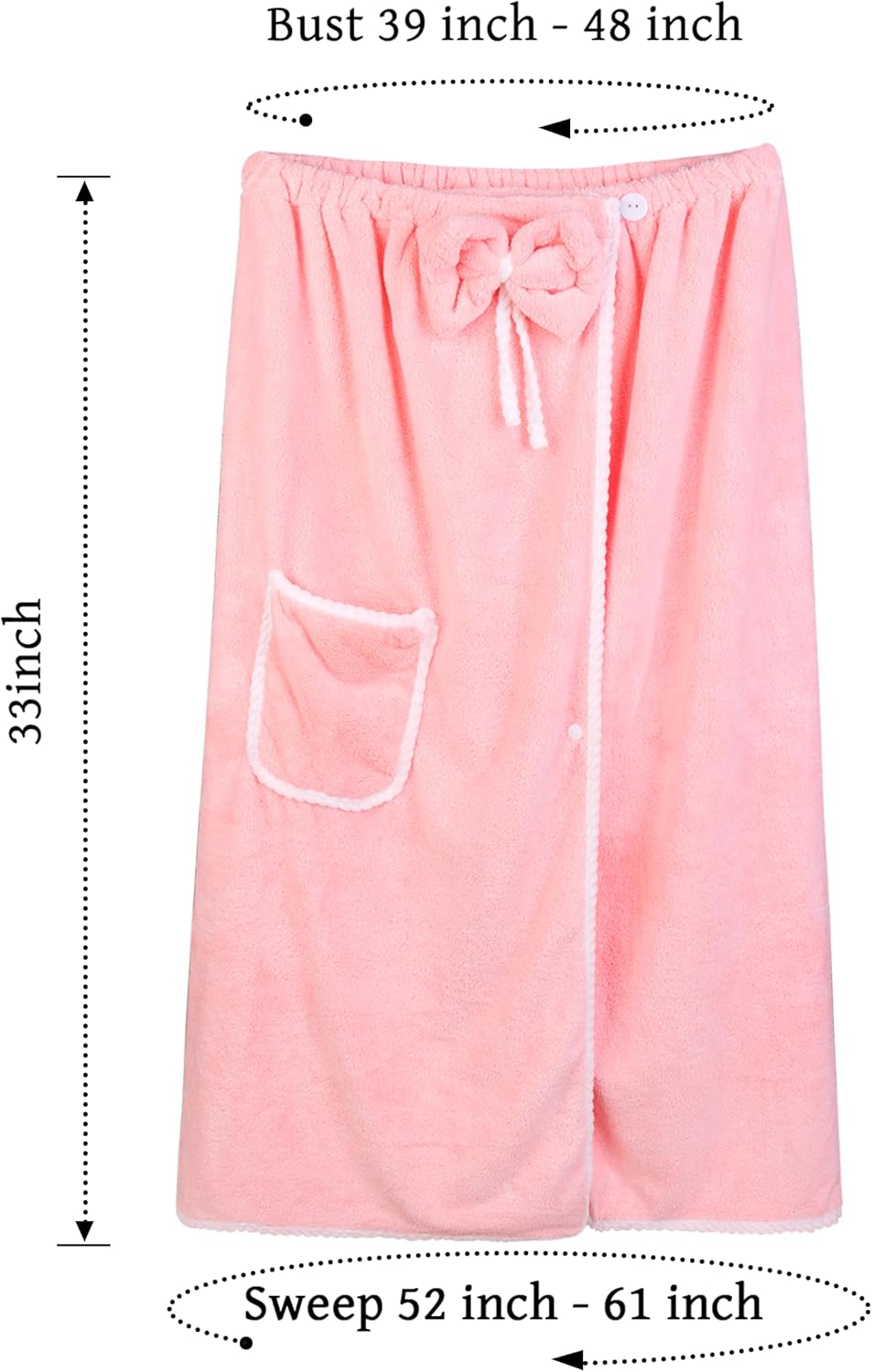 Towel Wrap Women Shower Robe Adjustable Closure Bathrobe with Hair Drying Towel & Spa Wraps - Image 2