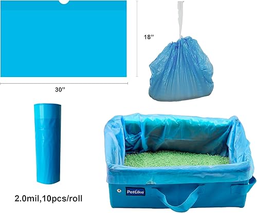 Miniatura 2 de PetLike Caja de arena de viaje para gatos, caja de arena portátil a prueba de fugas, bandeja de inodoro plegable para gatos pequeños y medianos