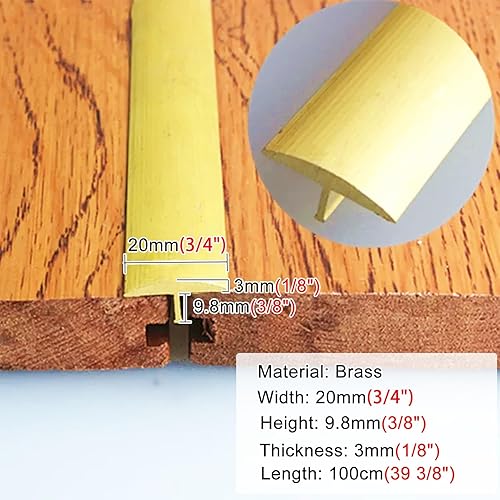 Miniatura 2 de NUNETH Tira de transición de suelo de moldura en T, tiras de umbral de costura de vinilo, barra de decoración de pared lisa para el hogar, oficina,
