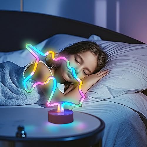 Miniatura 4 de Cartel de neón LED para interior, luz nocturna con base de soporte, funciona con bateríaUSB, luz decorativa de neón