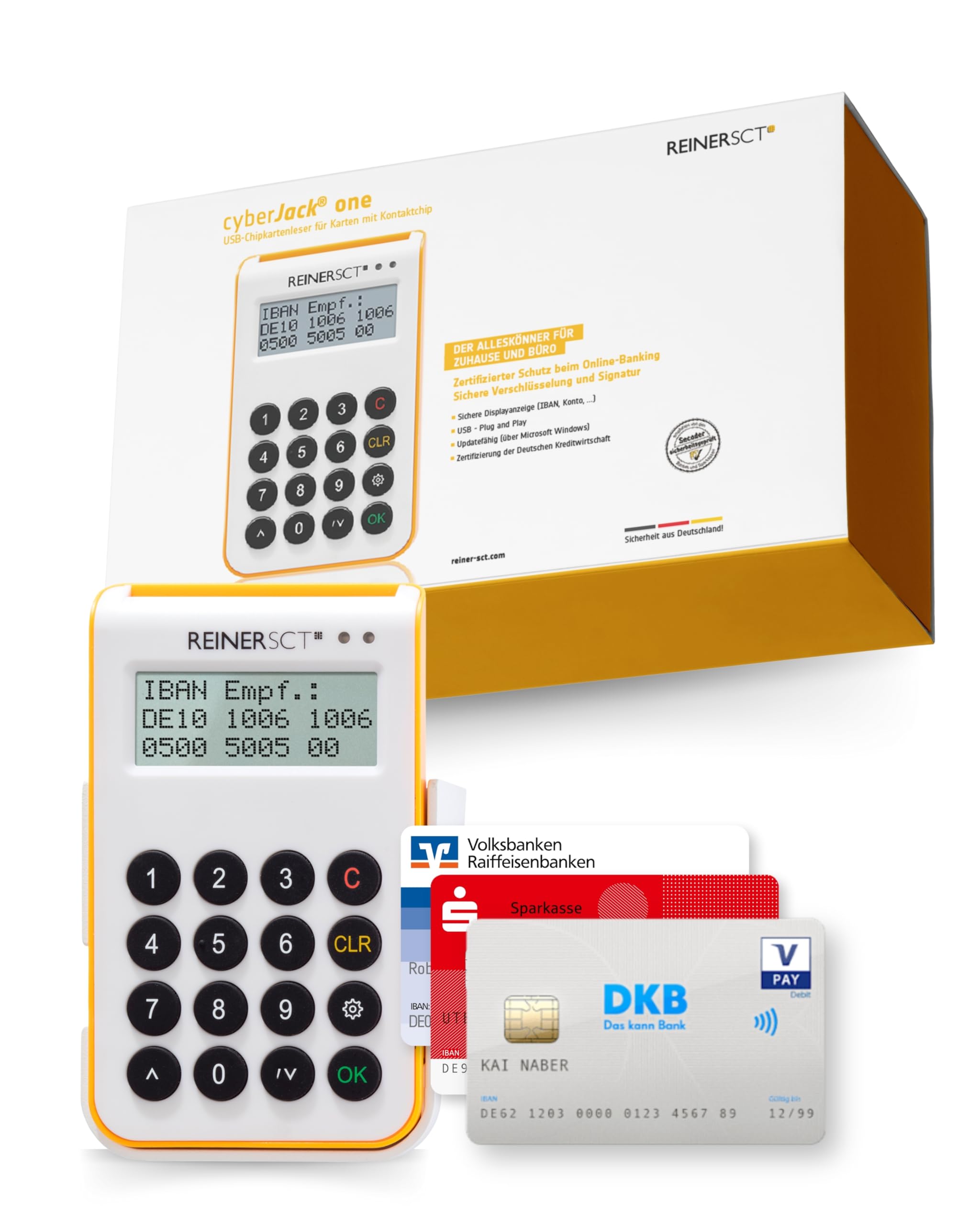 REINER SCT cyberJack one chipkaartlezer en TAN-generator voor veilig online bankieren met USB-functie