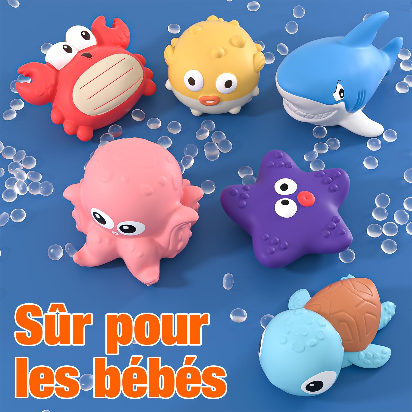 KADAYAY sans Moisissures Jouet de Bain Bébé 6+ Mois, 12PCS sans Trou Ensemble de Jeux de Bain pour Enfants, Jeux Amusants pour Baignoire et Piscine, Cadeau Parfait pour Garçons et Filles