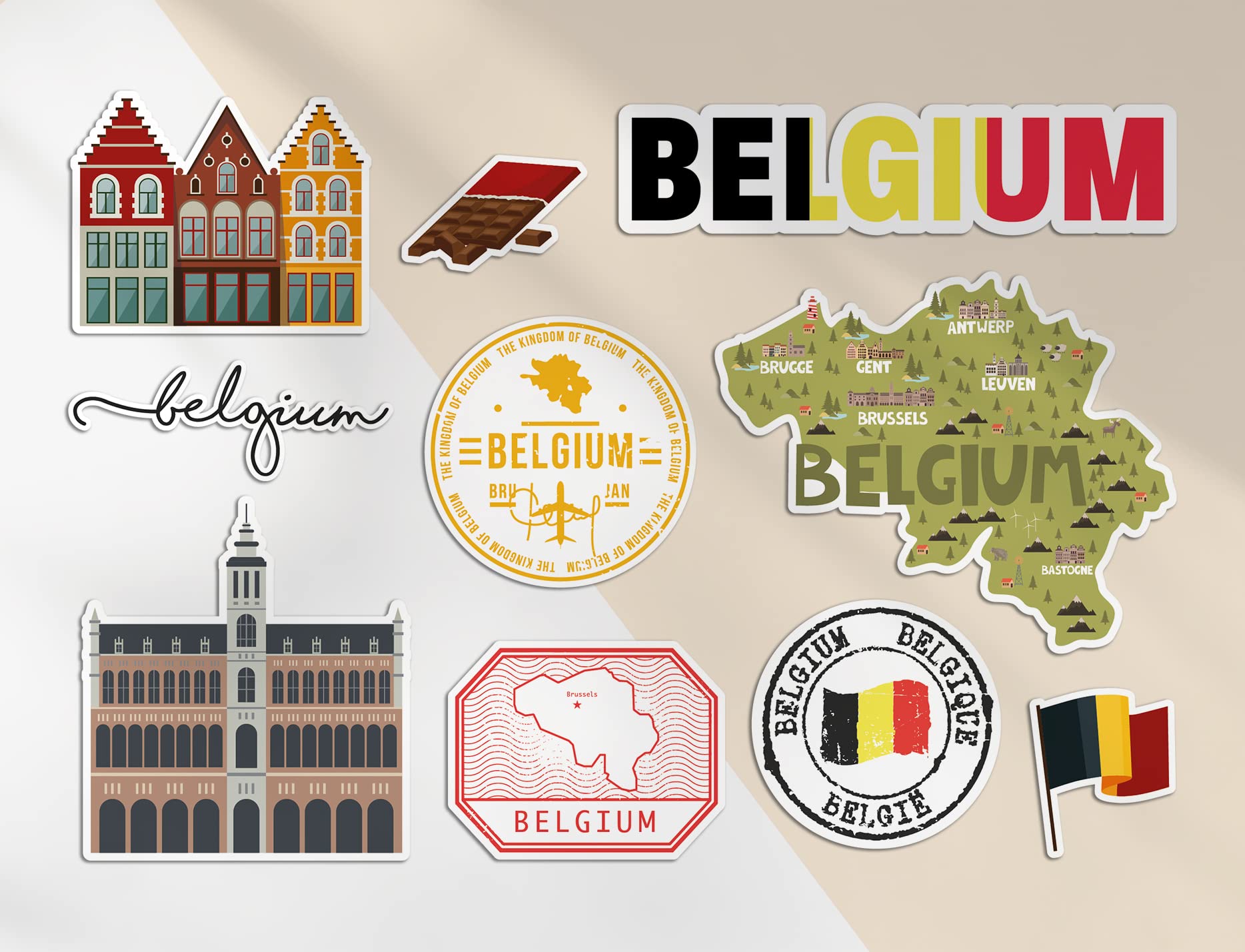 Vnlo Pegatna Calcomanía Redonda Bandera Belga Bélgca BE BEL | EBay