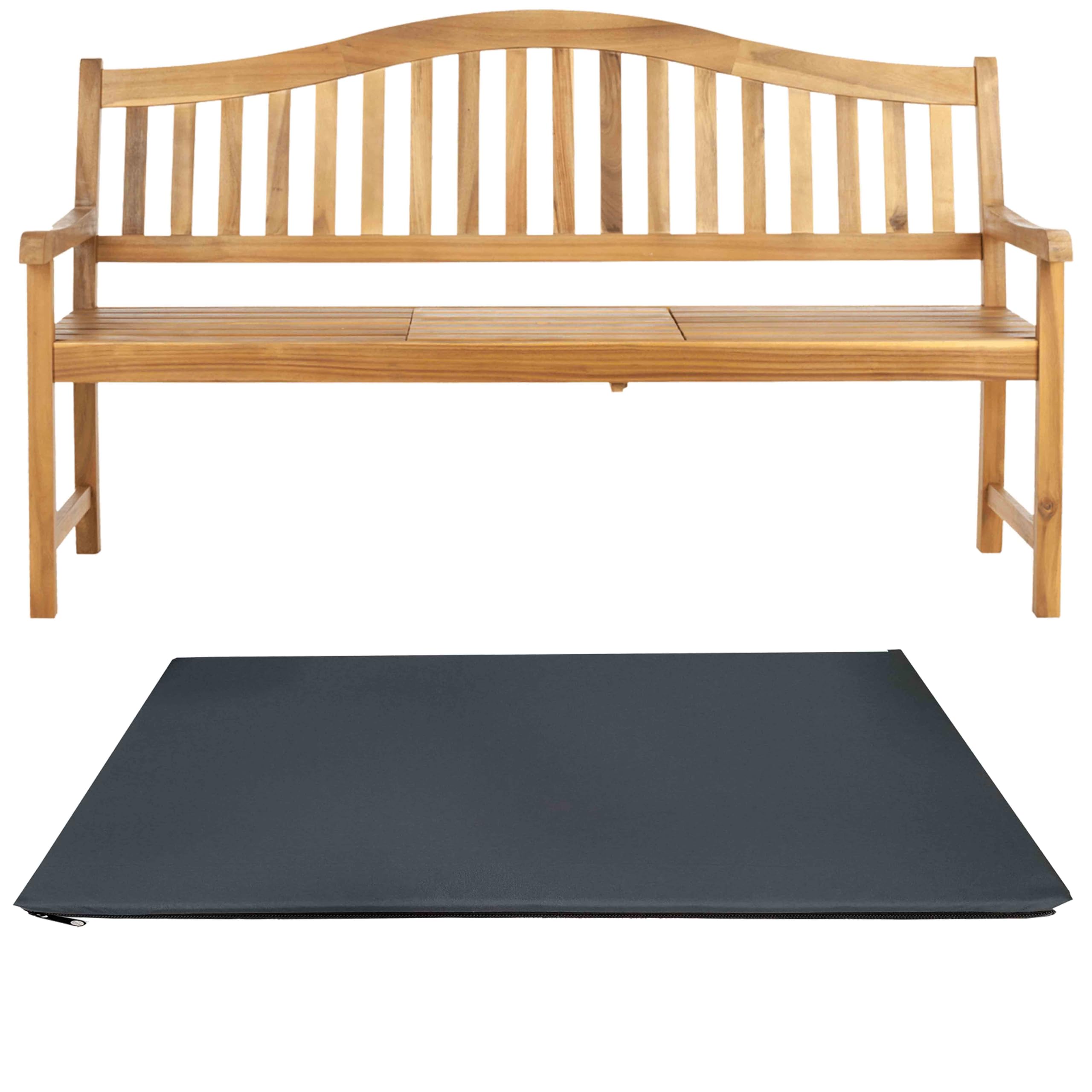 GRIZZLY FOAM Waterproof 1 2 3-Seater Indoor/Outdoor Bench Pad Seat Cushion Garden Furniture Comfortable with Removable Cover Ask for Any Customized Size (Charcoal Grey, 15x45x2inch 38x114x5cm) โ image 1