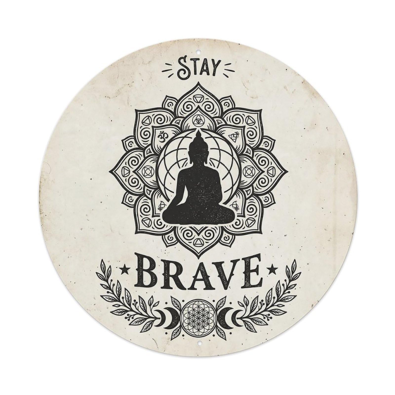 Zen Flower Meditation Den Brave Metal Tin Sign