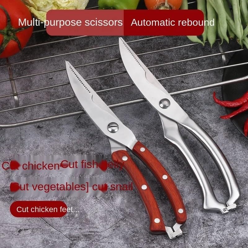 Forbici da Cucina, Utensili da Cucina in Acciaio Inossidabile, Forbici per Ossa di Pollo, Forbici Multiuso per Uso Domestico (Forbici in Acciaio)