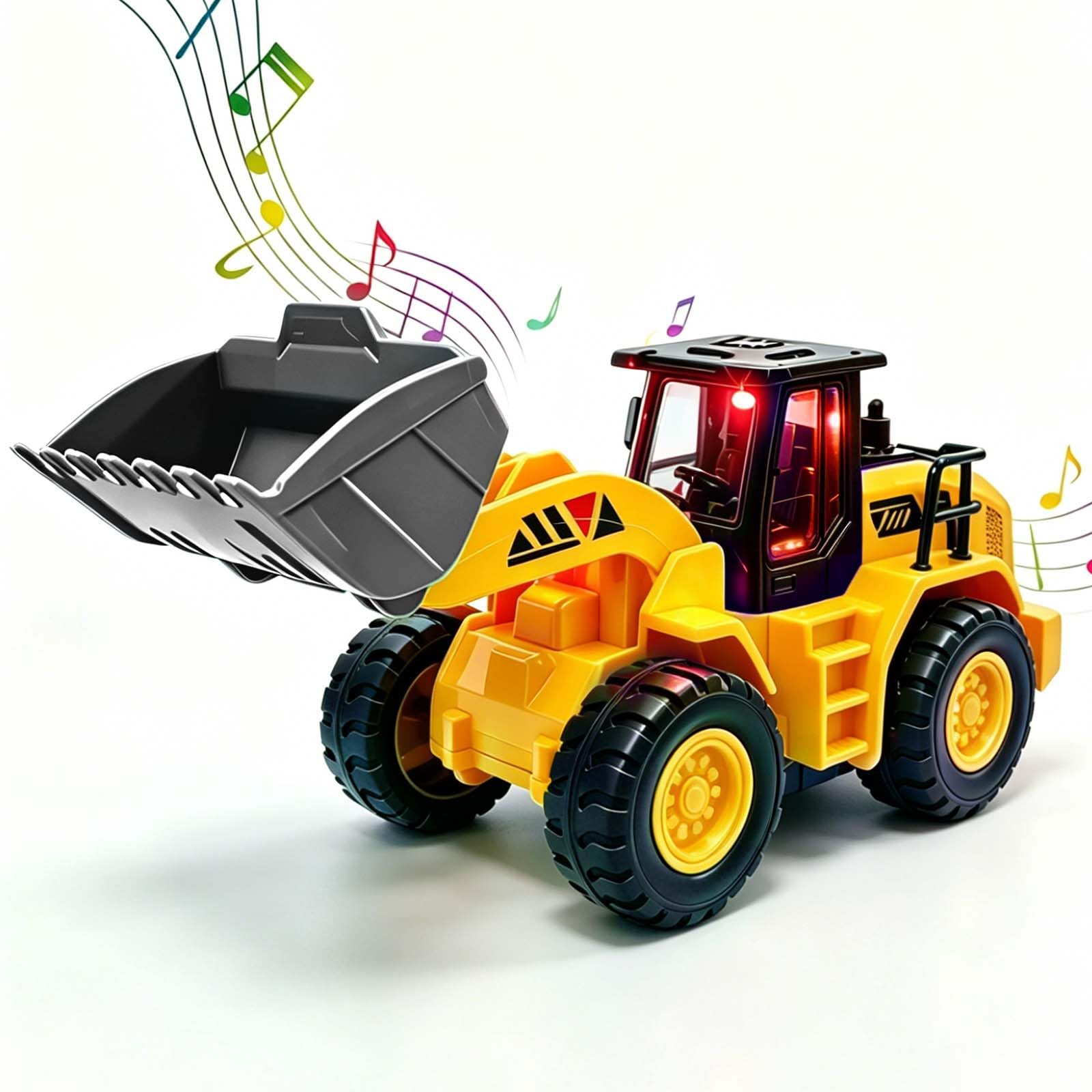 Ynybusi Kids Construction Truck Vehicle Toy, Front Loader Toy Set with Battery&Light&Sound, Sand Toy for Indoor Outdoor Sandpit Play, Sensory Toys for Autism Toddler Boys Kids Birthday Gift